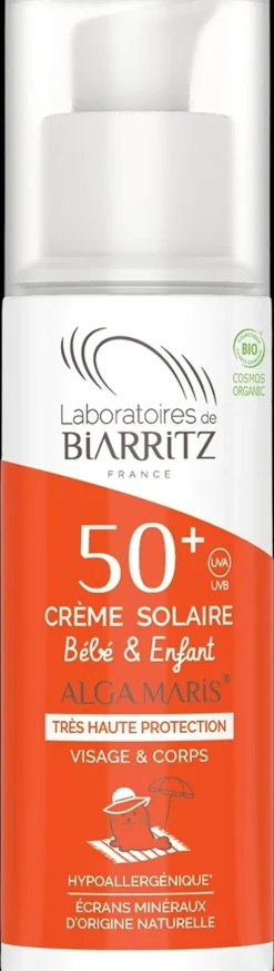 Laboratoires De Biarritz Ihonhoito|Aurinkotuotteet<Alga Maris Aurinkovoide lapsille SPF50+ -100ml