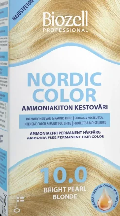 Biozell Hiusvärit<Professional Nordic Color ammoniakiton kestoväri Bright Pearl Blonde 10.0 2x60ml