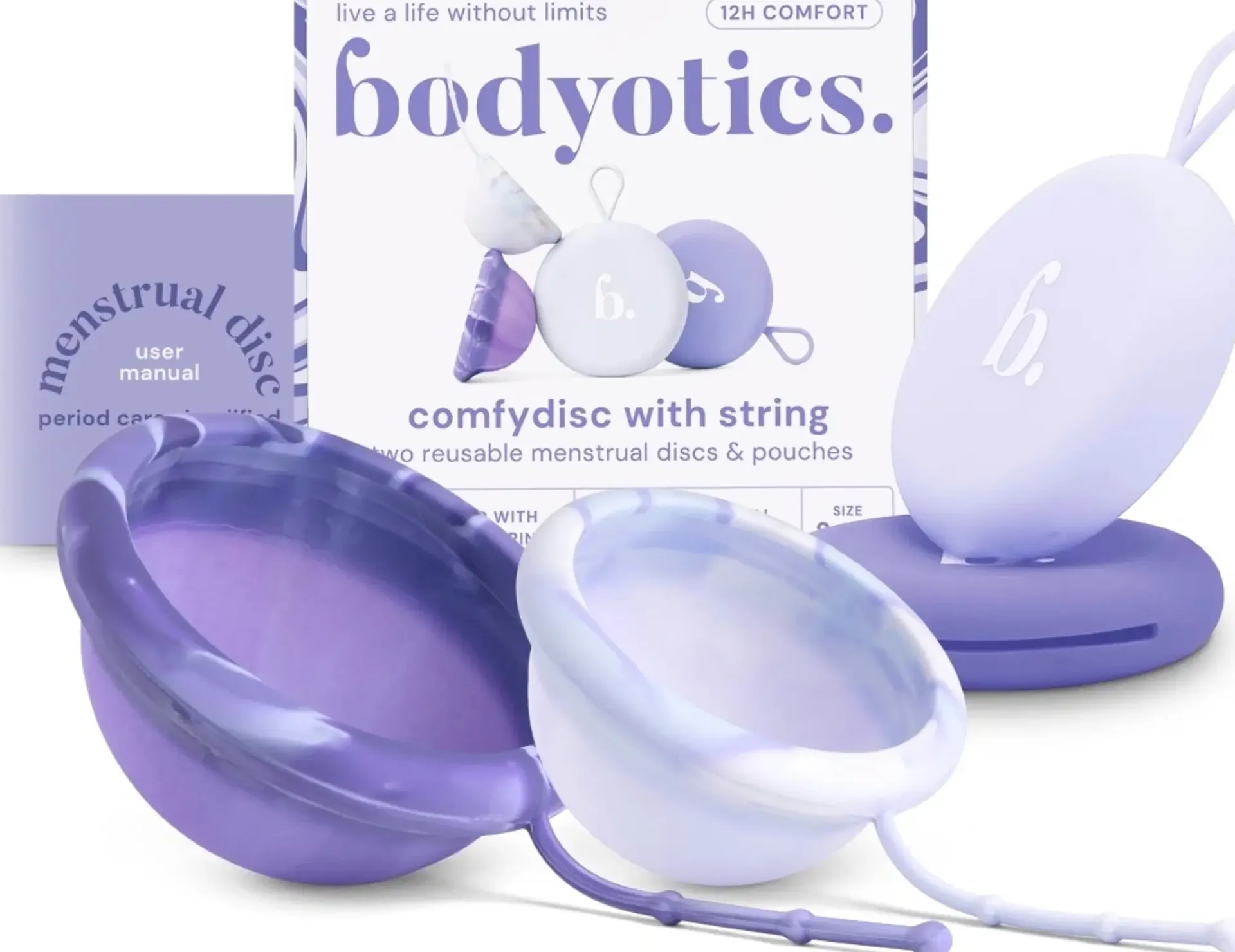 Bodyotics Kuukautiset Ja Intiimihygienia<kuukautislevy narulla lila 2 kpl