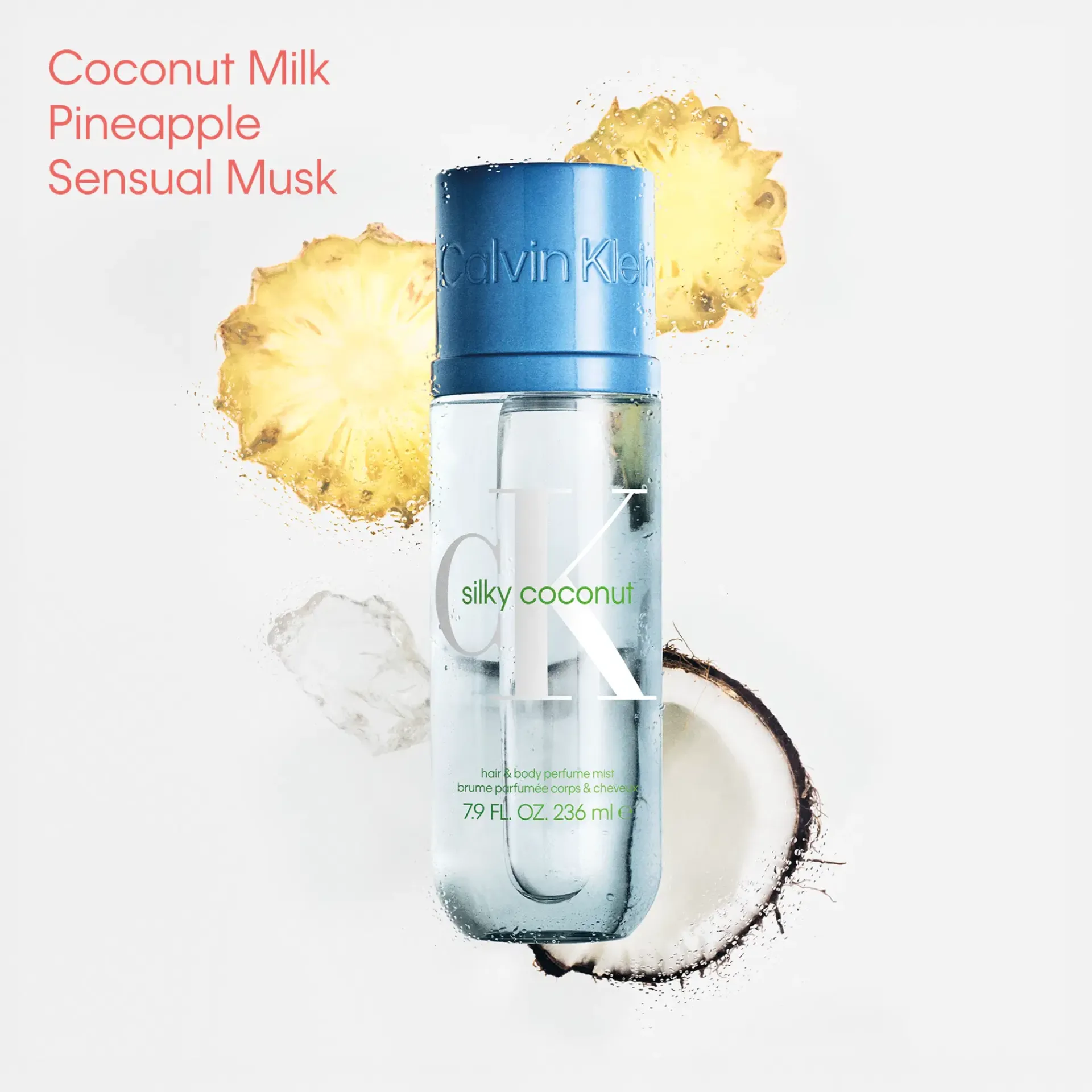 Calvin Klein tuoksut Vartalotuoksut|Nuorten Naisten Hajuvedet<Calvin Klein Hair & bodymist Silky Coconut 236 ml hius- ja vartalotuoksu