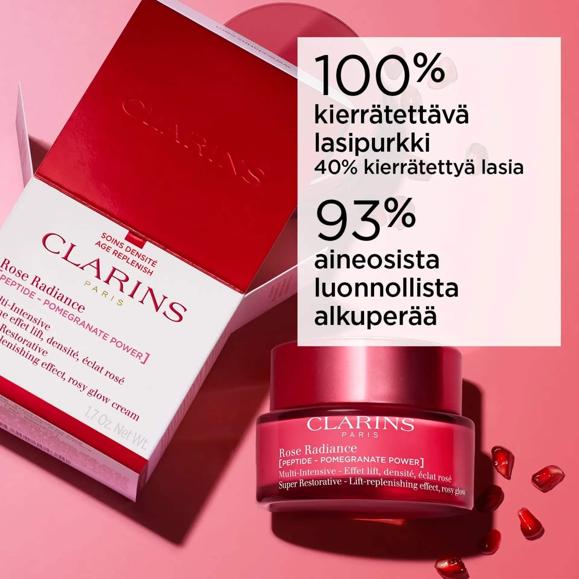 Clarins Kasvojenhoito<Super Restorative Rose Radiance Cream päivävoide 50 ml