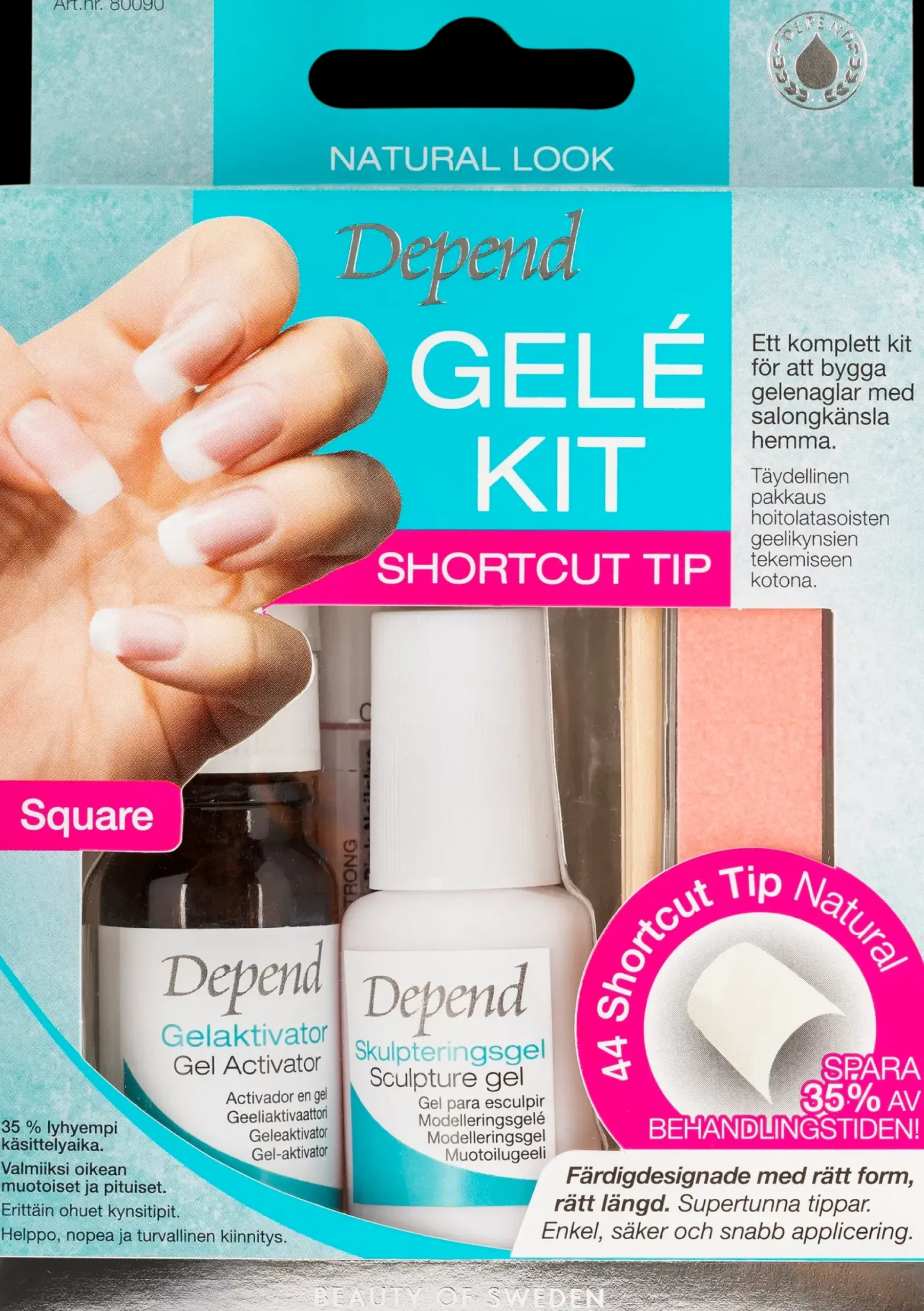 Depend Kynsimeikit Ja Kynsienhoito<Gelékit -Geelikynsipakkaus Natural Look Shortcut Tip nr 80090