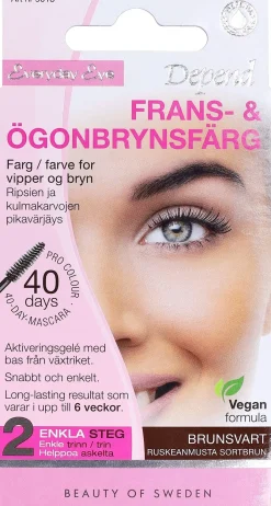 Depend Silmämeikit<Ripsien ja Kulmakarvojen Pikavärjäys Ruskeanmusta 9018
