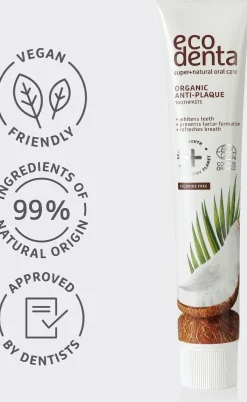Ecodenta Suuhygienia|Suuhygienia<Organic Anti-Plaque Coconut hammastahna, 75ml