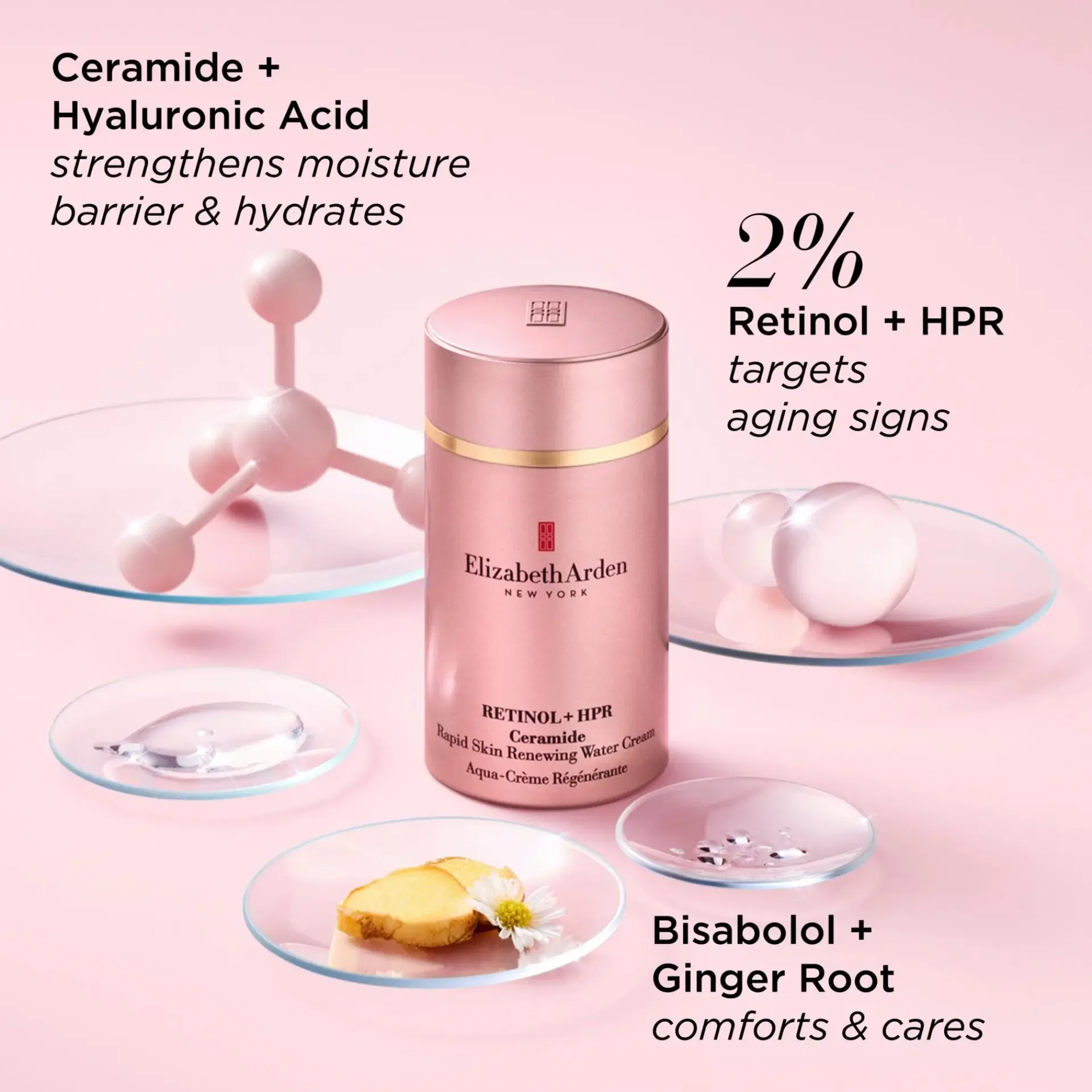 Elizabeth Arden Ihonhoidon Tehoaineet|Kasvojenhoito<Retinol + HPR Ceramide Water Cream - uudistava kasvovoide päivä- ja yökäyttöön 50 ml