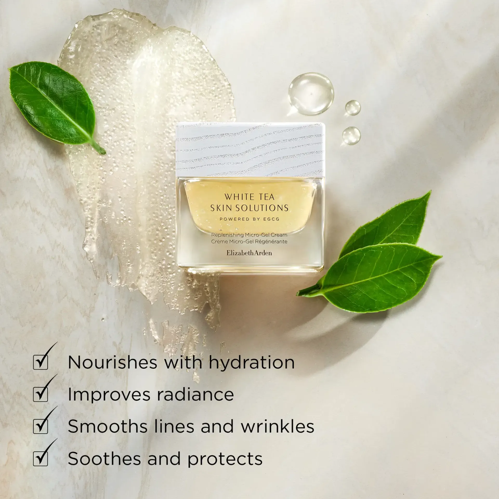 Elizabeth Arden Kasvojenhoito<White Tea Skin Replenishing Gel Cream geelimäinen kosteusvoide 50 ml