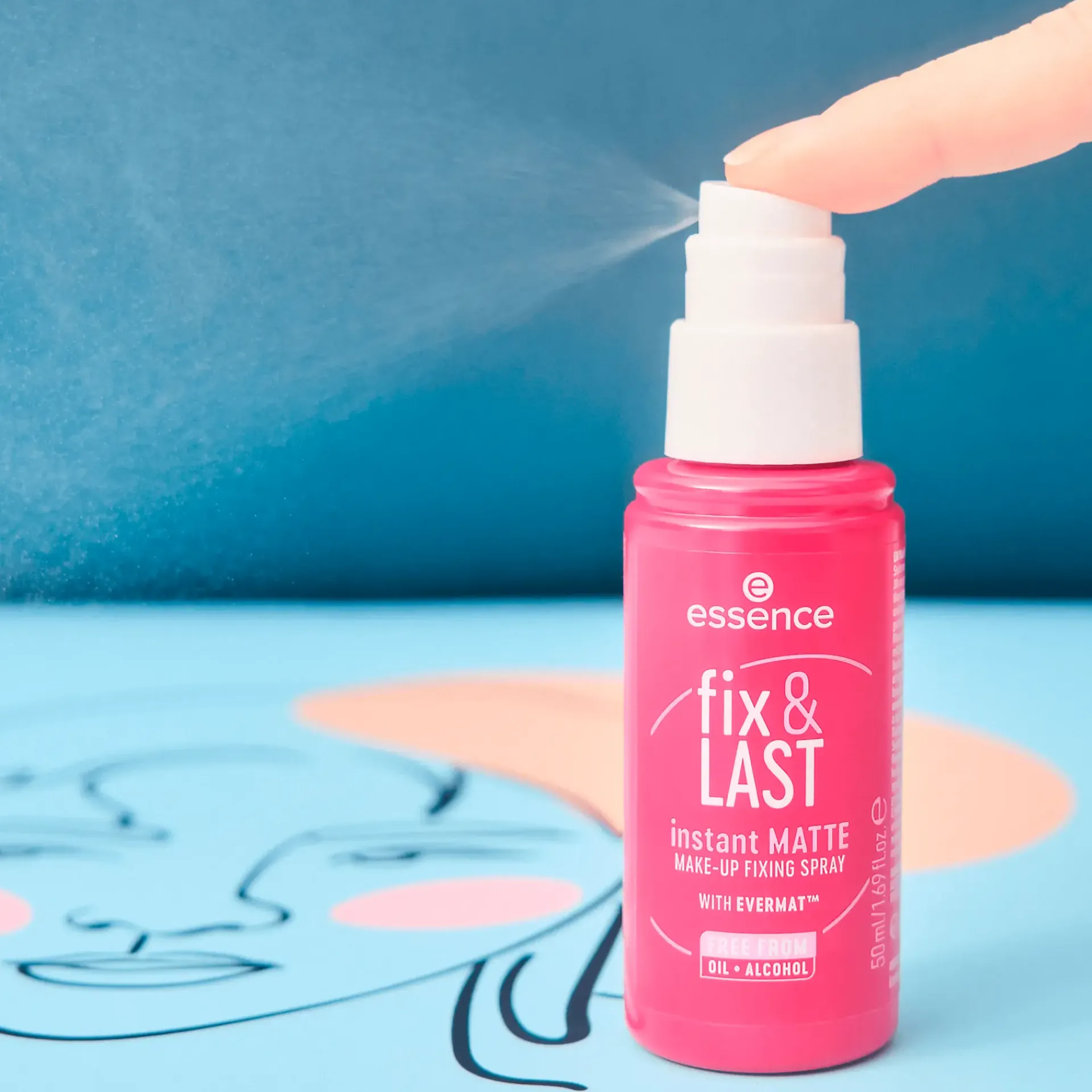 Essence Kasvomeikit<fix & LAST instant MATTE MAKE-UP FIXING SPRAY 50 ml