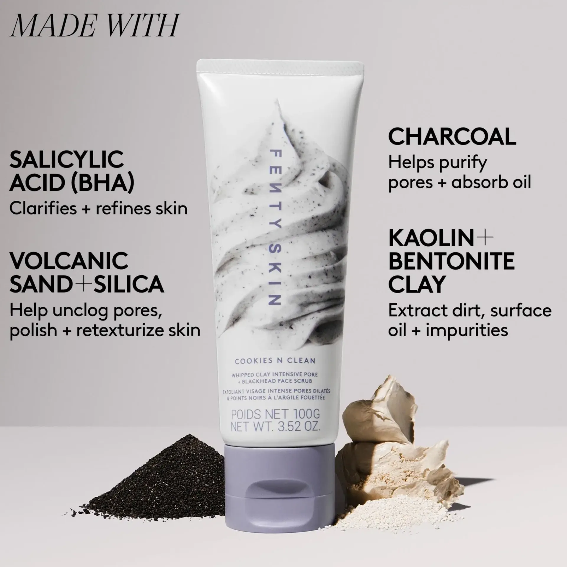 Fenty Skin Kasvojenhoito<Cookies N Clean Intensive Pore + Blackhead Face Scrub kasvokuorinta 100 ml