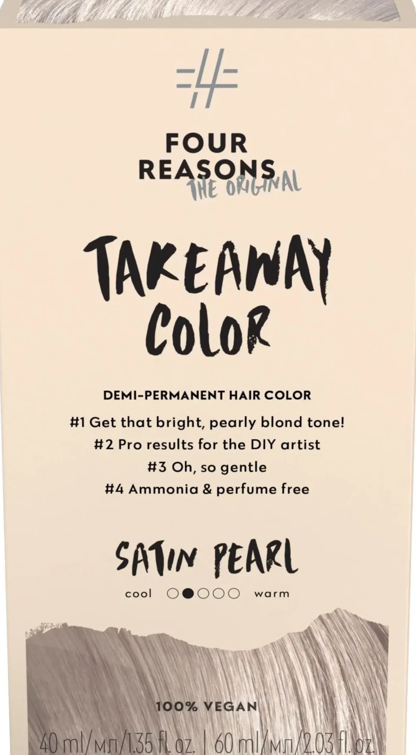 Four Reasons Hiusvärit|Hiustenhoito<Original Takeaway Color 9.02 Satin Pearl kestosävyte