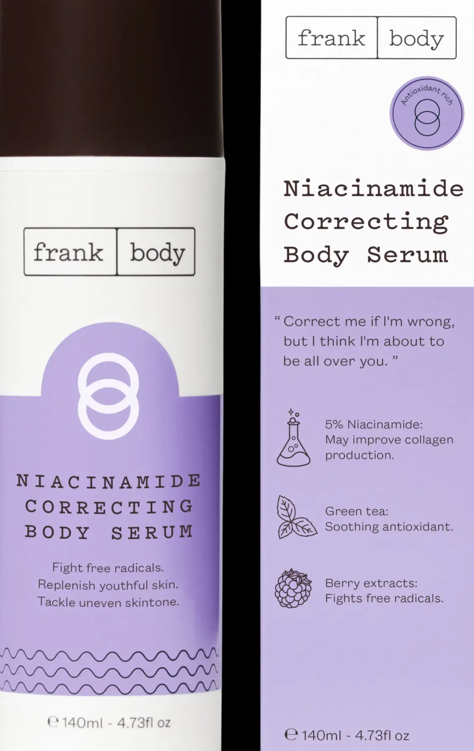 Frank Body Vartalonhoito<Niacinamide Correcting Body Serum vartaloseerumi 140ml