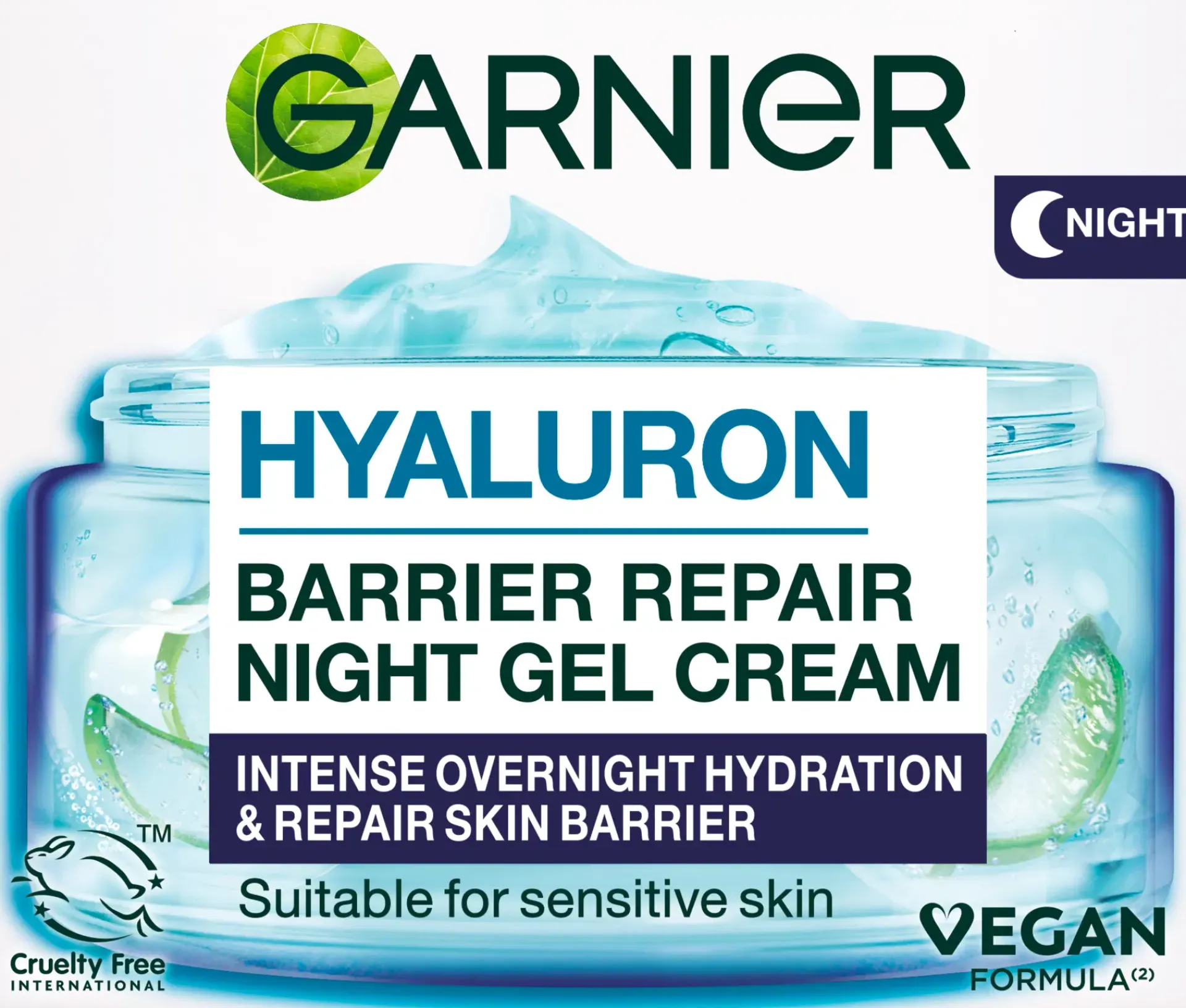 Garnier Ihonhoidon Tehoaineet|Kasvojenhoito<Hyaluron Barrier Repair Yövoide herkälle iholle 50 ml