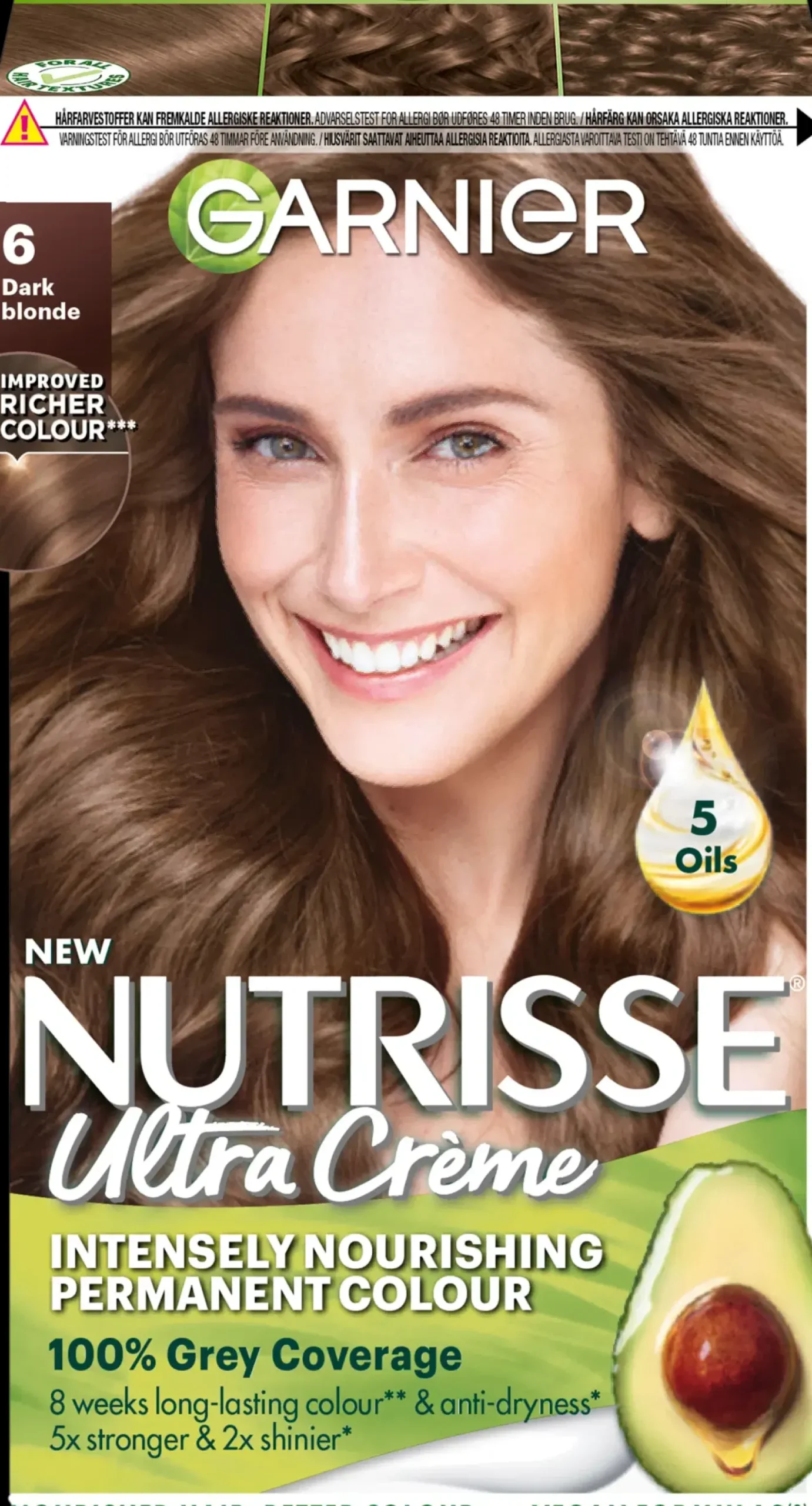 Garnier Hiusvärit<Nutrisse Ultra Creme 6.0 Dark Blonde Tummanvaalea kestoväri 1kpl