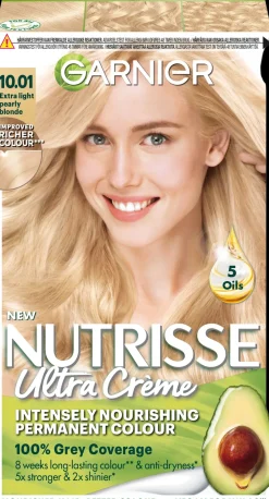 Garnier Hiusvärit<Nutrisse Ultra Creme 10.01 Extra Light Pearly Blonde Kirkas Helmiäisvaalea kestoväri 1kpl