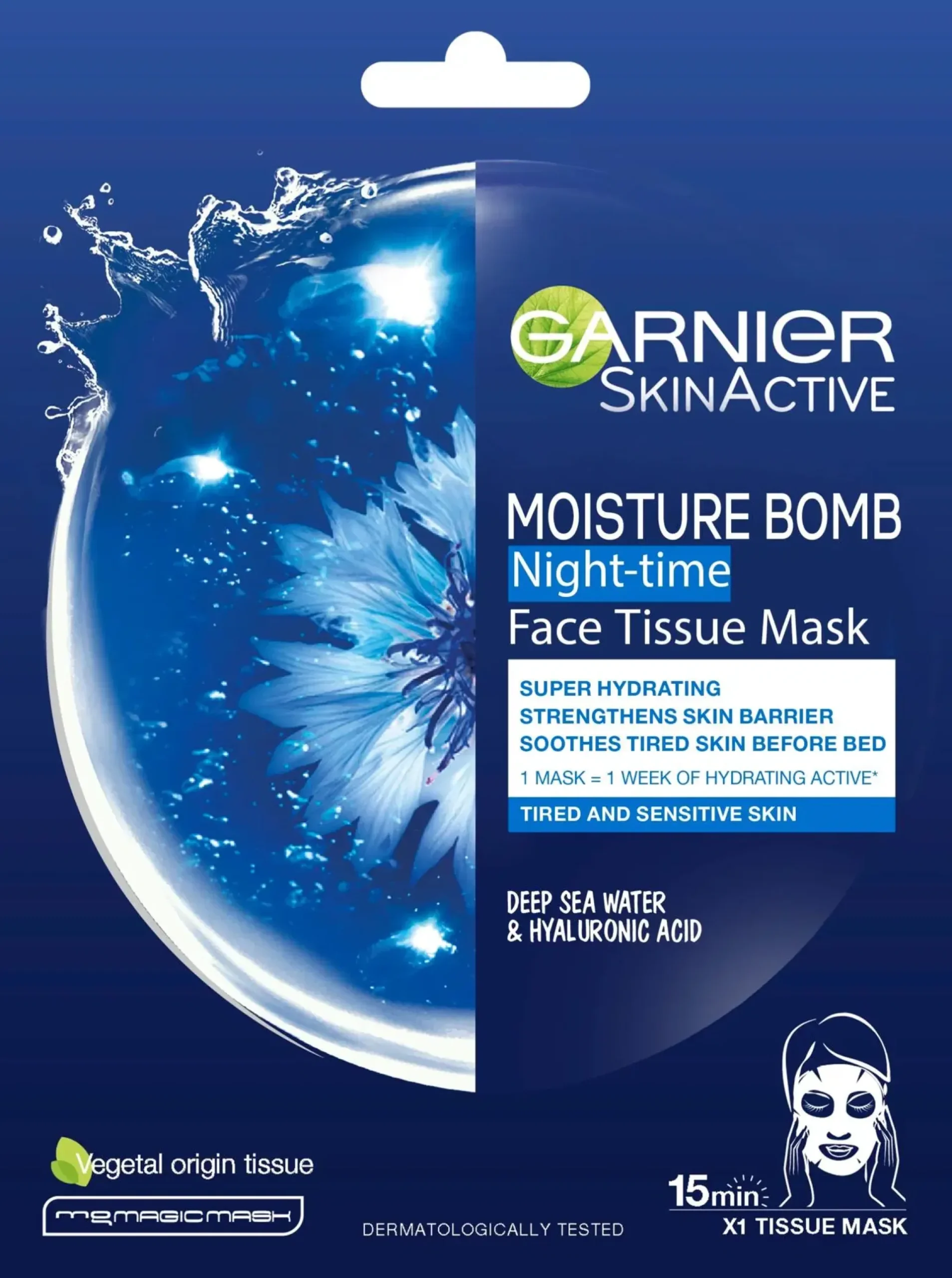 Garnier Kasvojenhoito<Skin Active Hydra Bomb Night-time kangasnaamio 32g