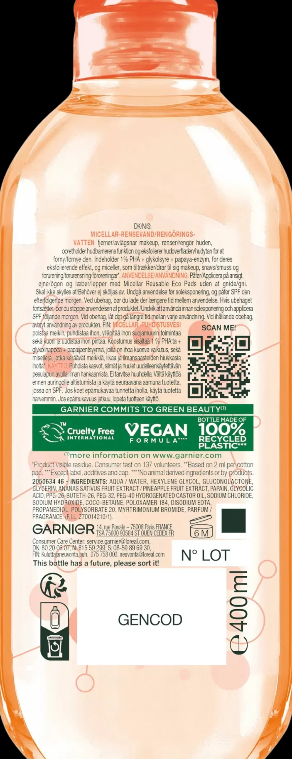 Garnier Kasvojenhoito<SkinActive micellar-puhdistusvesi normaalille iholle 400 ml