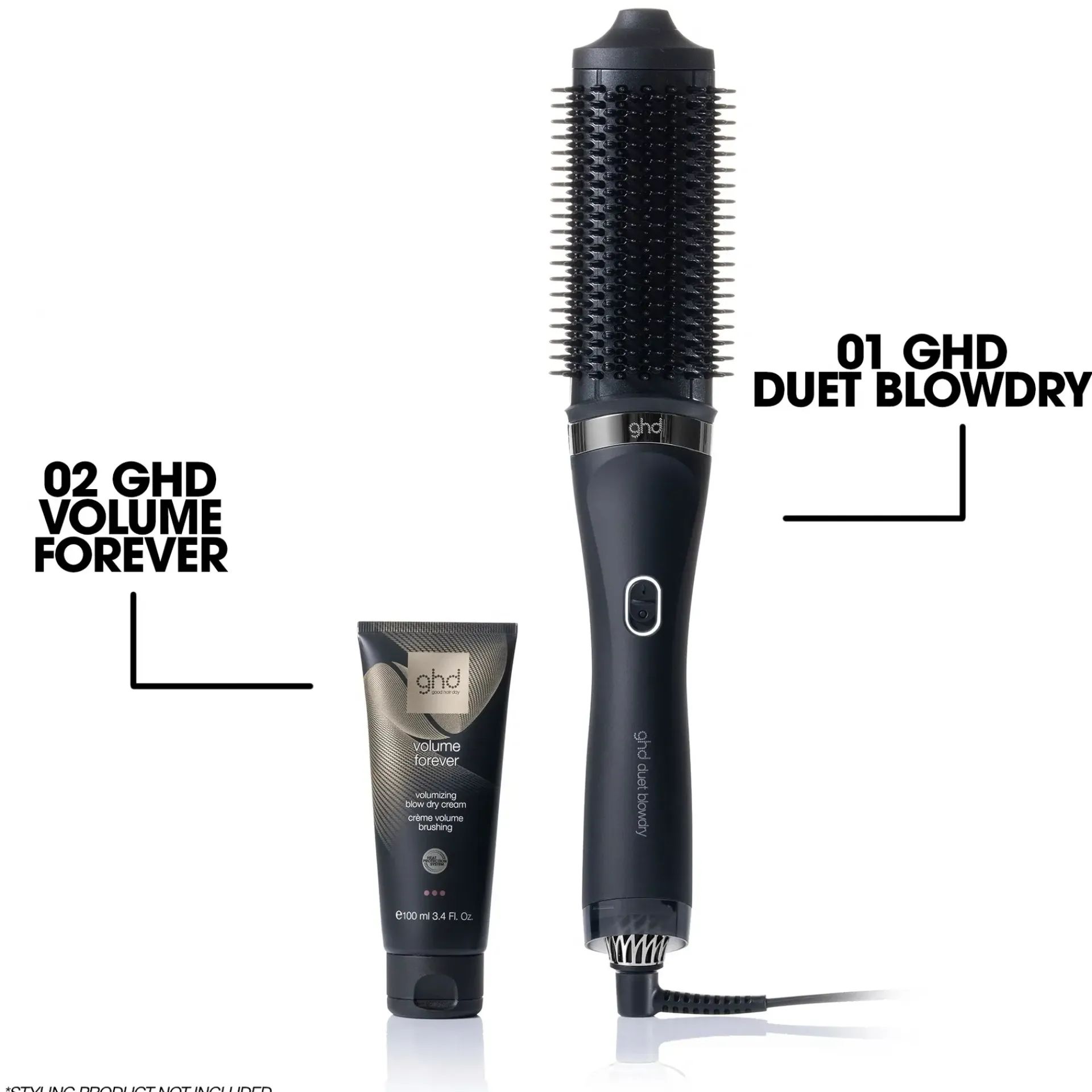 ghd Hiusten Muotoilulaitteet<Duet Blow Dry 2-in-1 Hair Dryer Brush Black lämpökiharrin