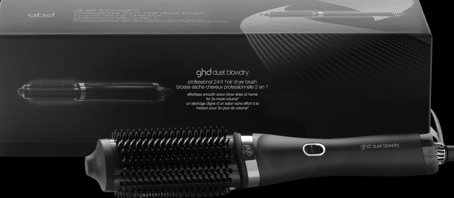 ghd Hiusten Muotoilulaitteet<Duet Blow Dry 2-in-1 Hair Dryer Brush Black lämpökiharrin