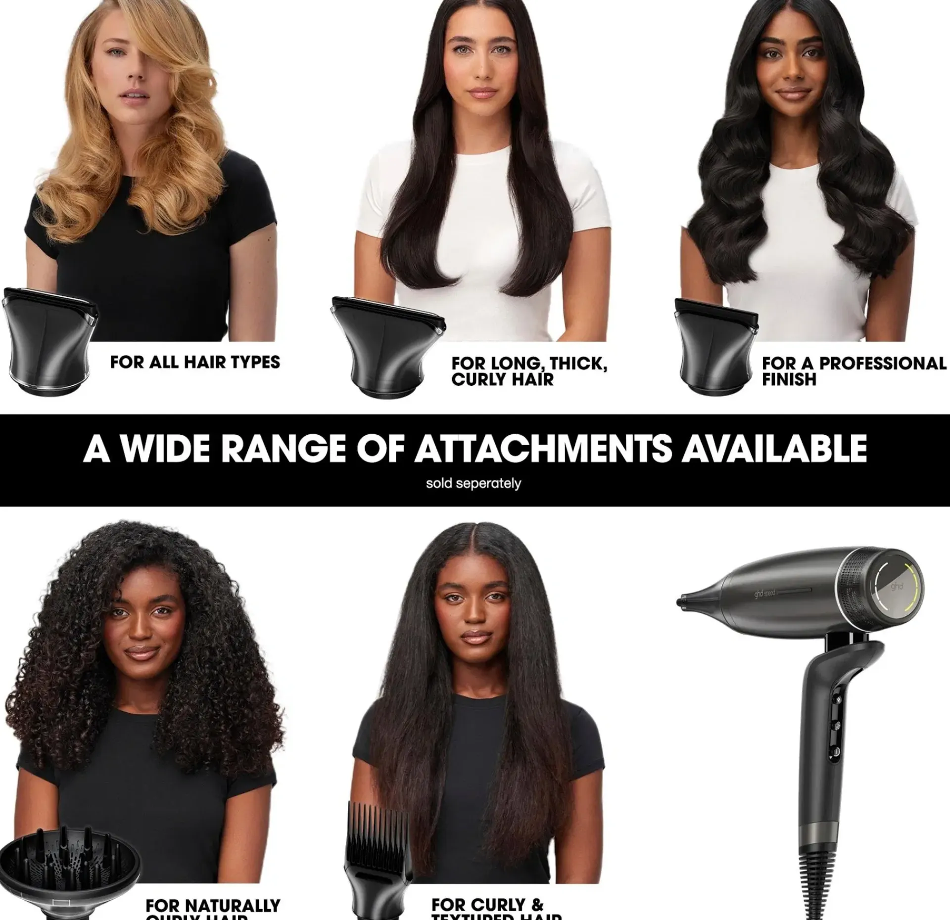 ghd Hiusten Muotoilulaitteet<Speed Titanium Black hiustenkuivaaja