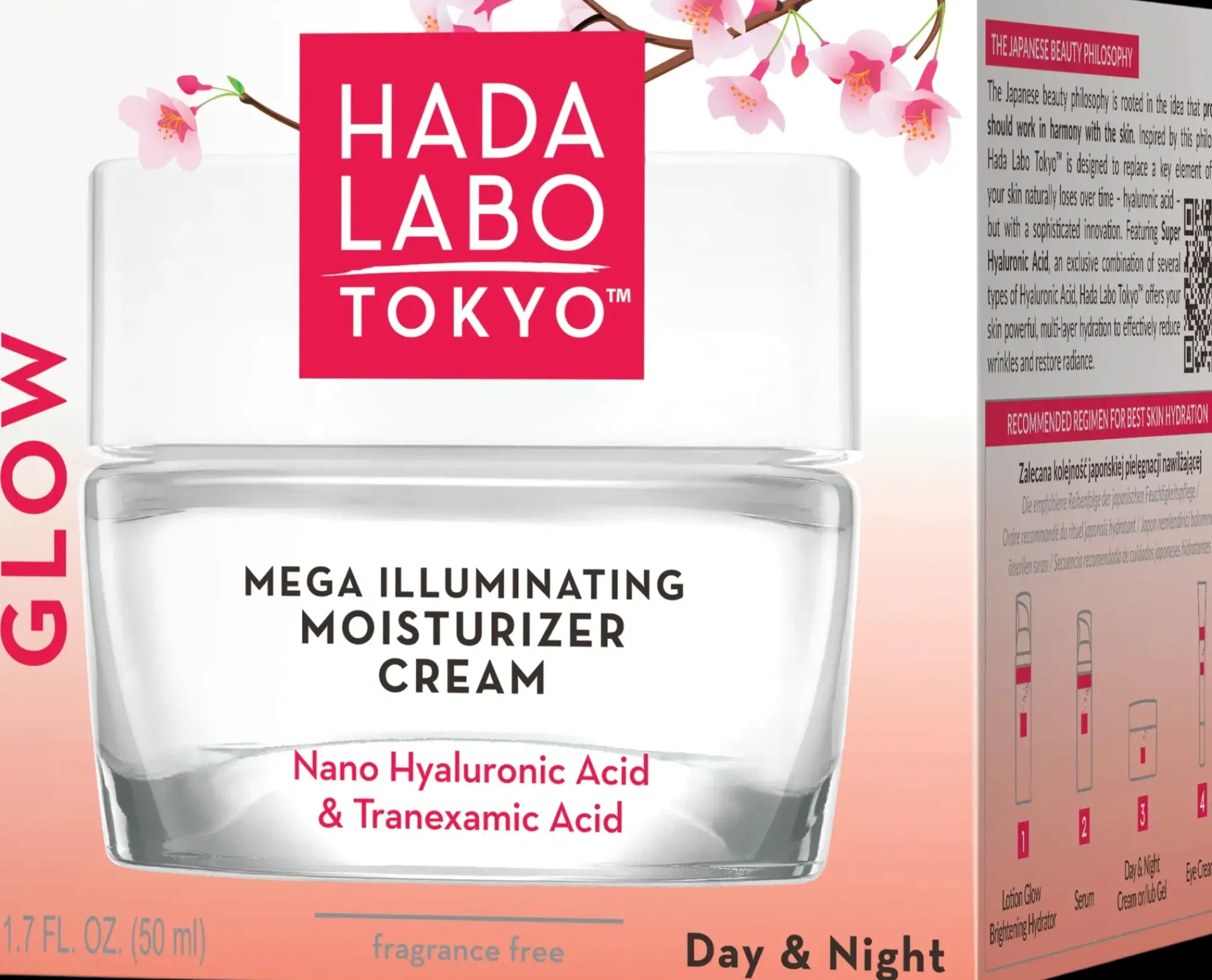 Hada Labo Kasvojenhoito<TOKYO GLOW Mega Illuminating Moisturizer Cream -kasvovoide 50ml