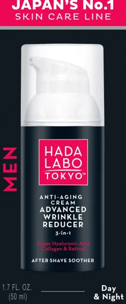 Hada Labo Ihonhoito|J-Beauty<TOKYO MEN Anti-Aging Cream Advanced Wrinkle Reducer -kasvovoide 50ml