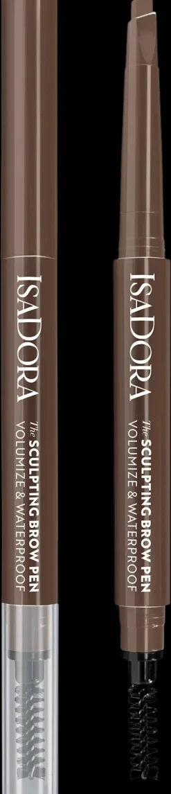 IsaDora Hajusteettomat Meikit|Silmämeikit<Sculpting Brow Pen With Brush kulmakynä 82 Medium Brown 0,2 g