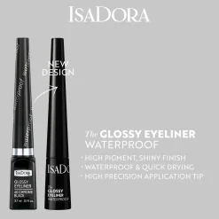 IsaDora Silmämeikit<The Glossy Eyeliner nestemäinen rajauskynä 2,5 ml 40 Chrome Black Chrome Black