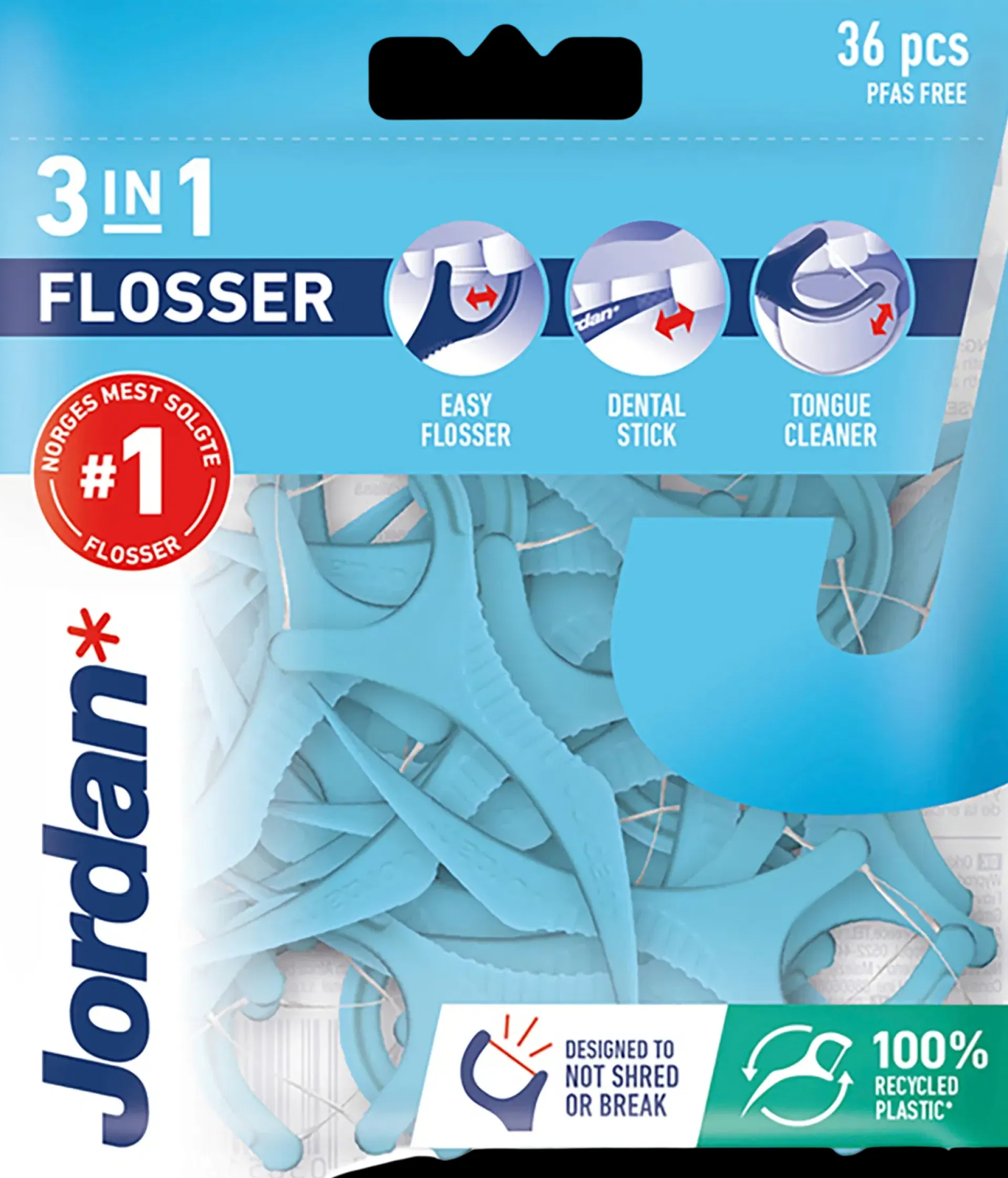 Jordan Suuhygienia|Suuhygienia<3-in-1 Flosser hammaslankain 36kpl