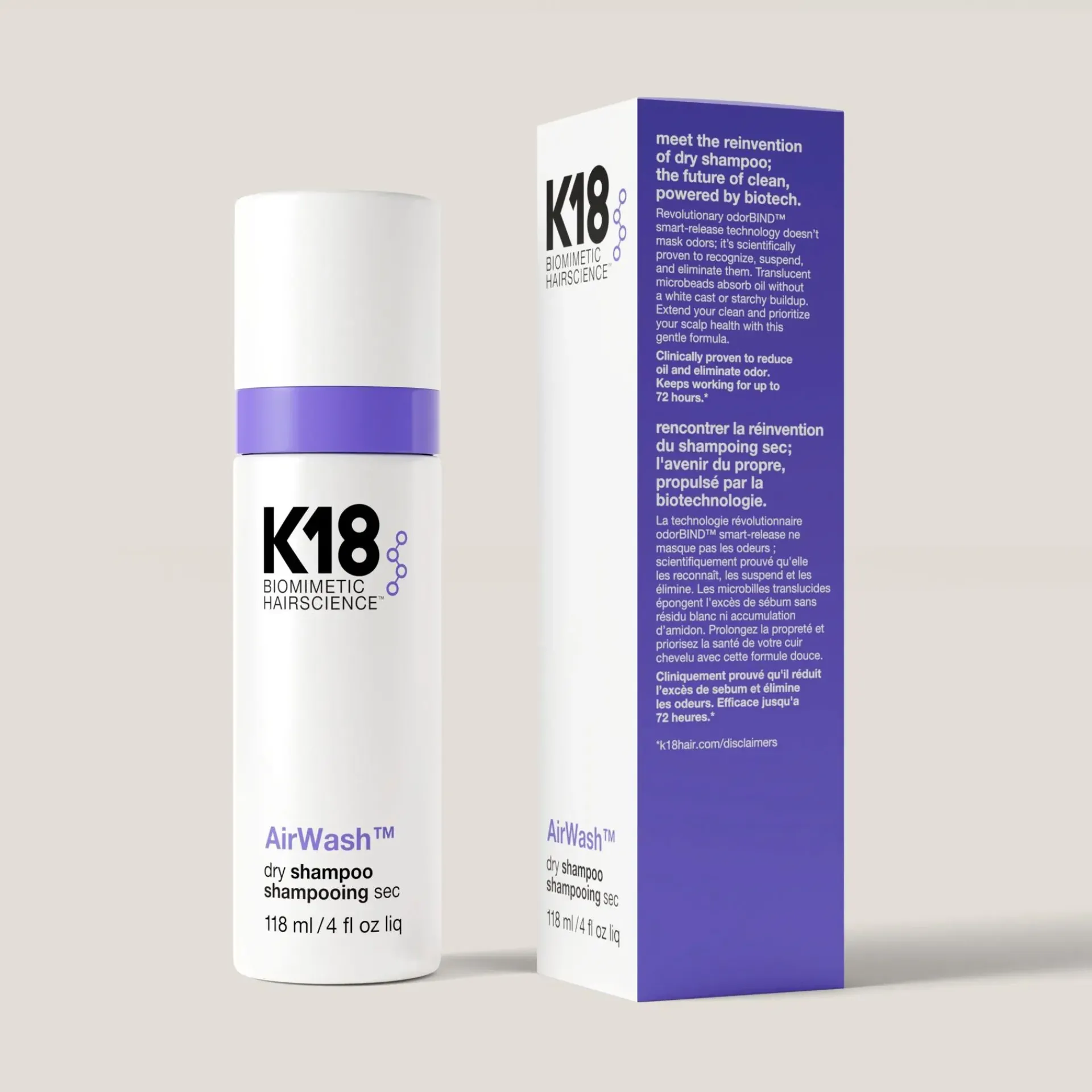 K18 Hiusten Muotoilutuotteet|Kampaamotuotteet<AirWash kuivashampoo 118ml