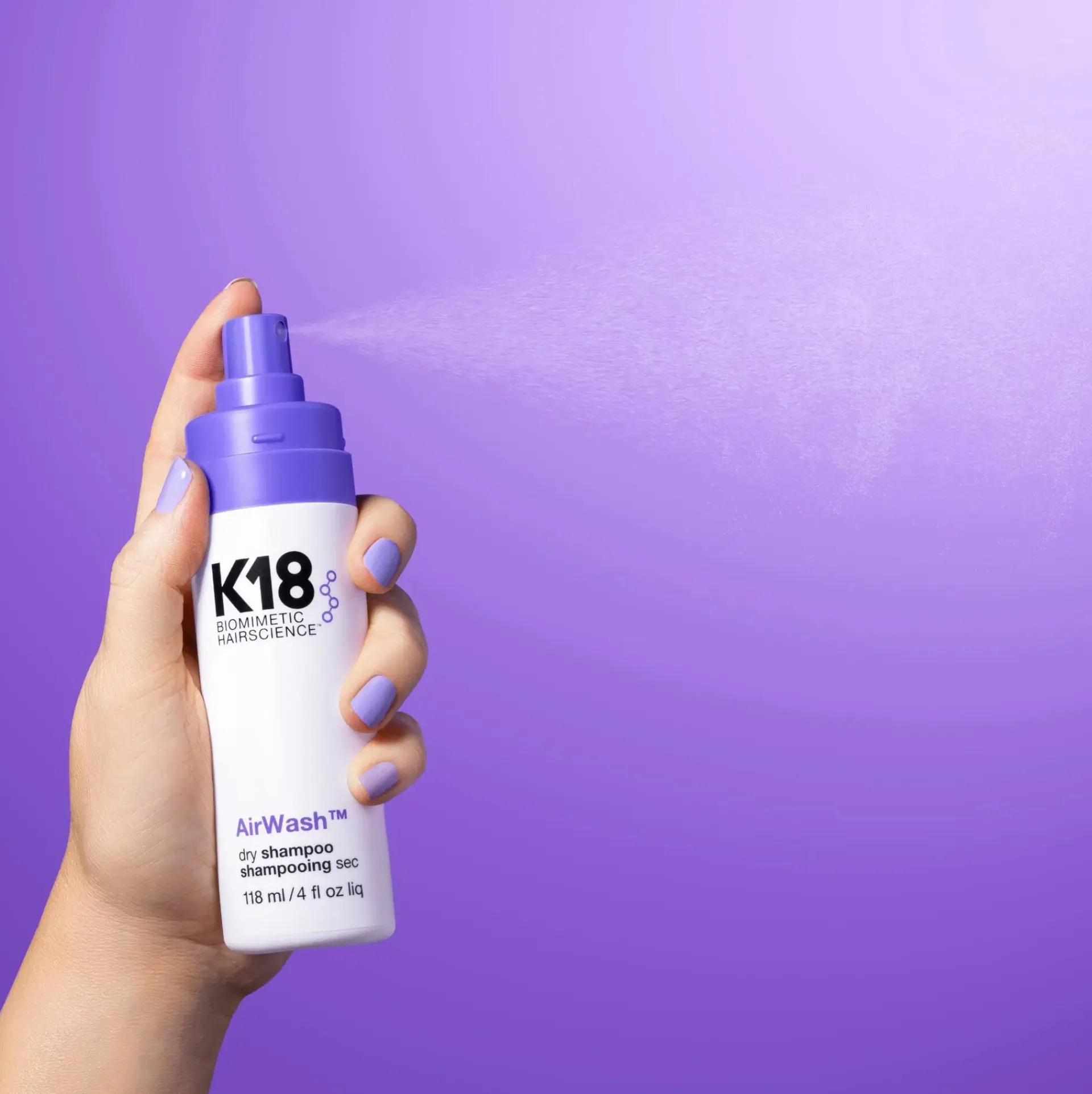 K18 Hiusten Muotoilutuotteet|Kampaamotuotteet<AirWash kuivashampoo 118ml