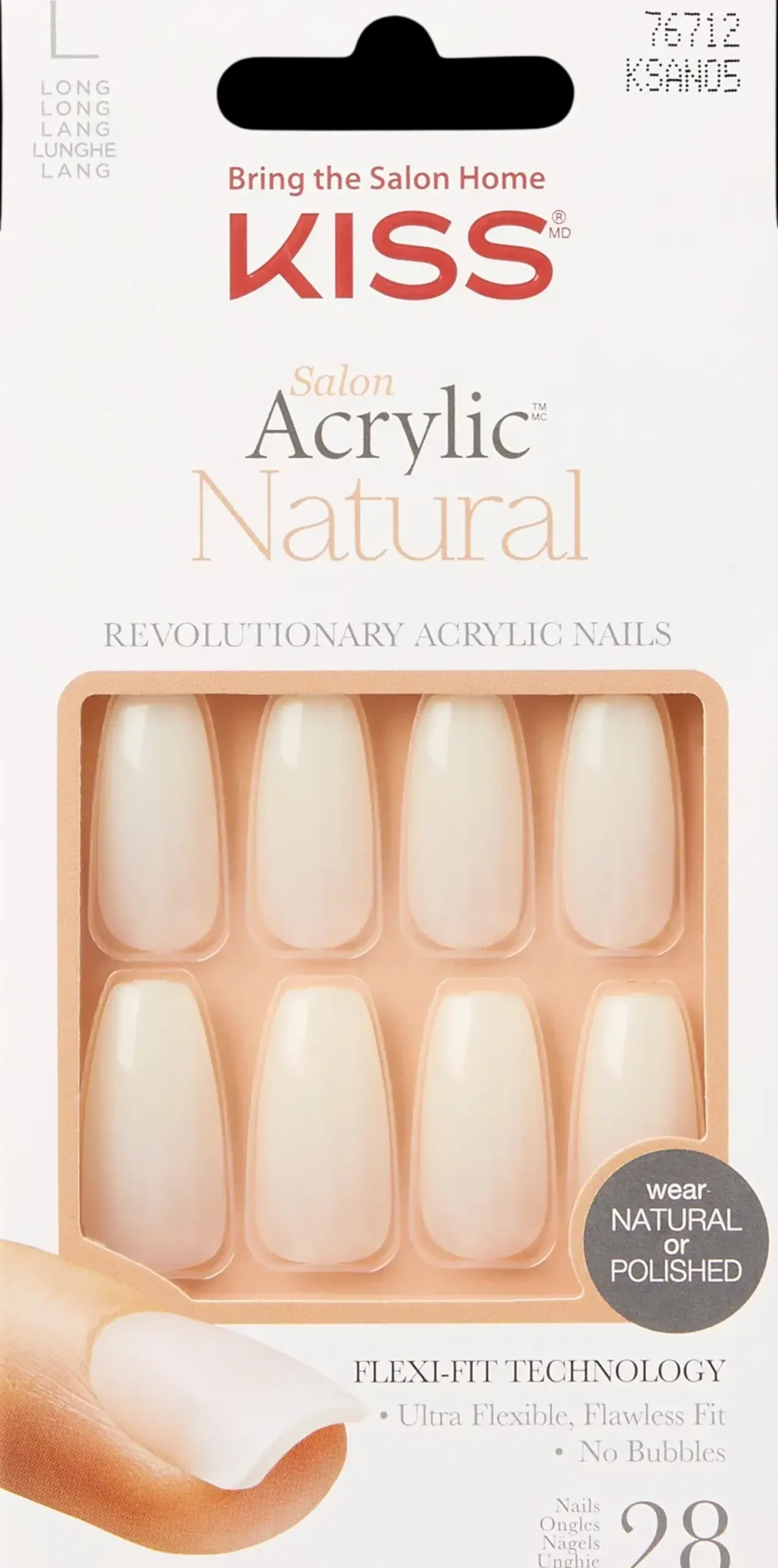 Kiss Kynsimeikit Ja Kynsienhoito<Salon Acrylic Natural kynnet - Strong Enough 28 kpl