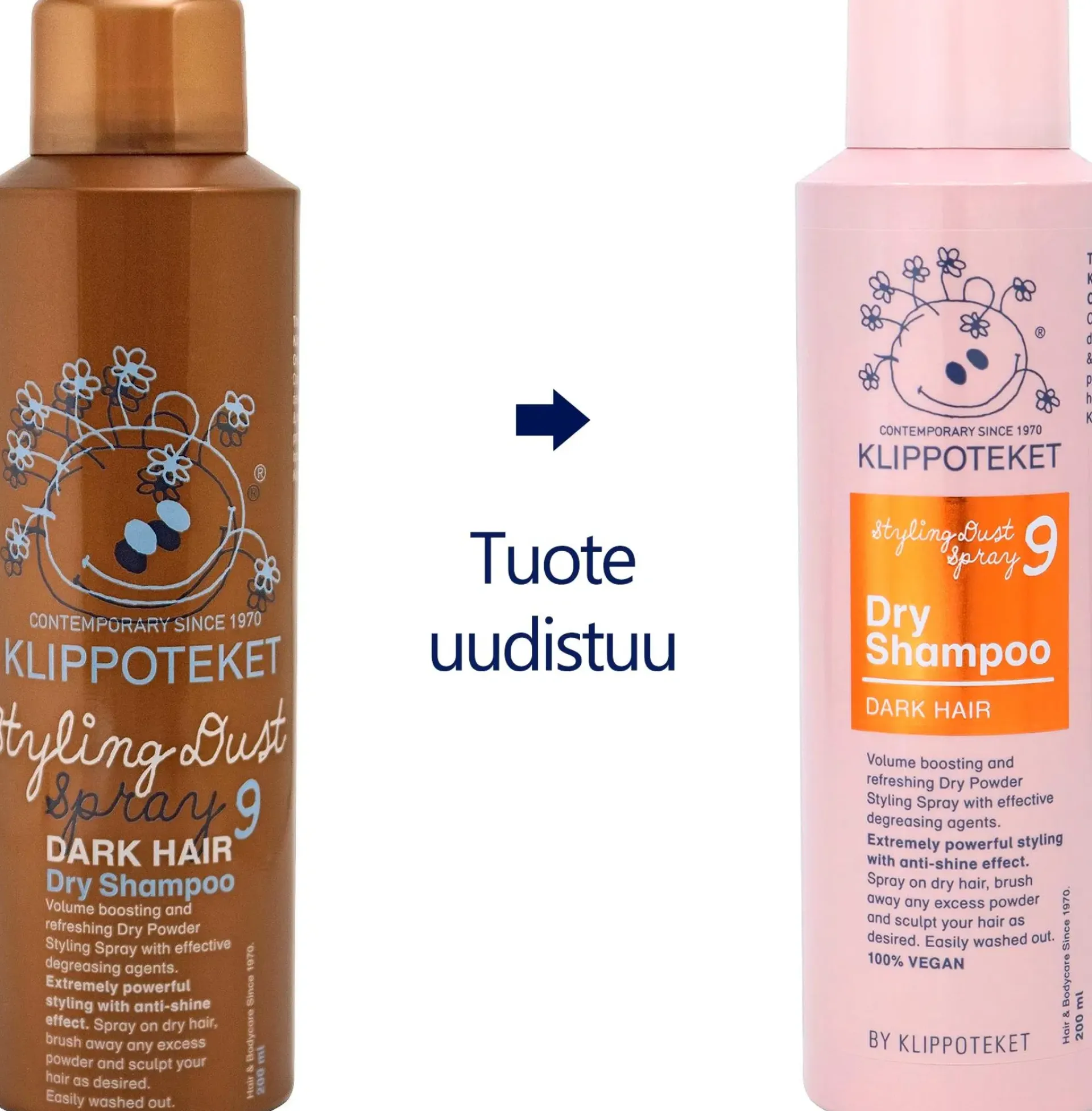Klippoteket Hiusten Muotoilutuotteet<Styling Dust Spray Dry Shampoo kuivashampoo tummille hiuksille 200 ml