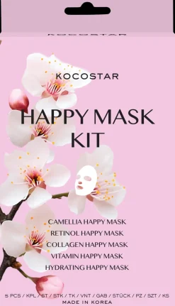 Kocostar Kasvojenhoito<Happy Mask Kit kangasnaamiopakkaus 5 kpl