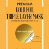 Kocostar Korealainen Ihonhoito|Kasvojenhoito<Premium Gold Foil naamio 1 kpl