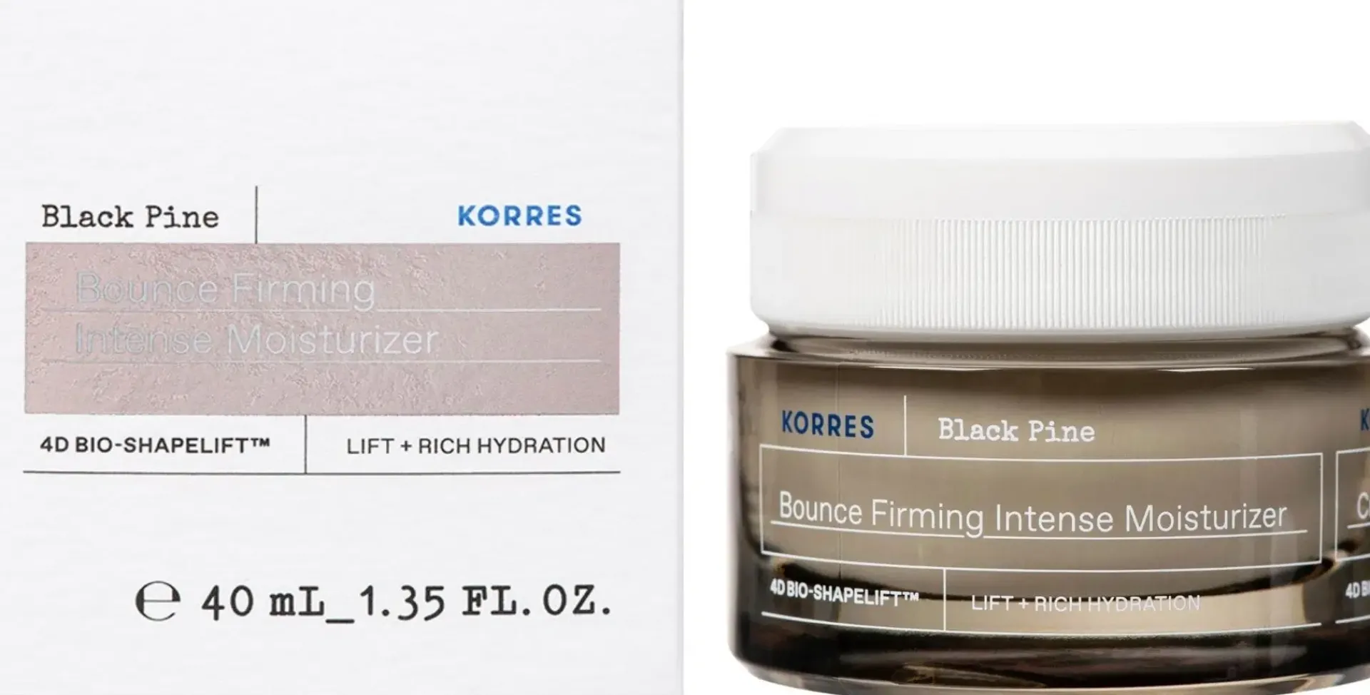 Korres Kasvojenhoito<Black Pine 4D Bio-ShapeLift™ Bounce Firming Intense Moisturiser kosteusvoide 40 ml