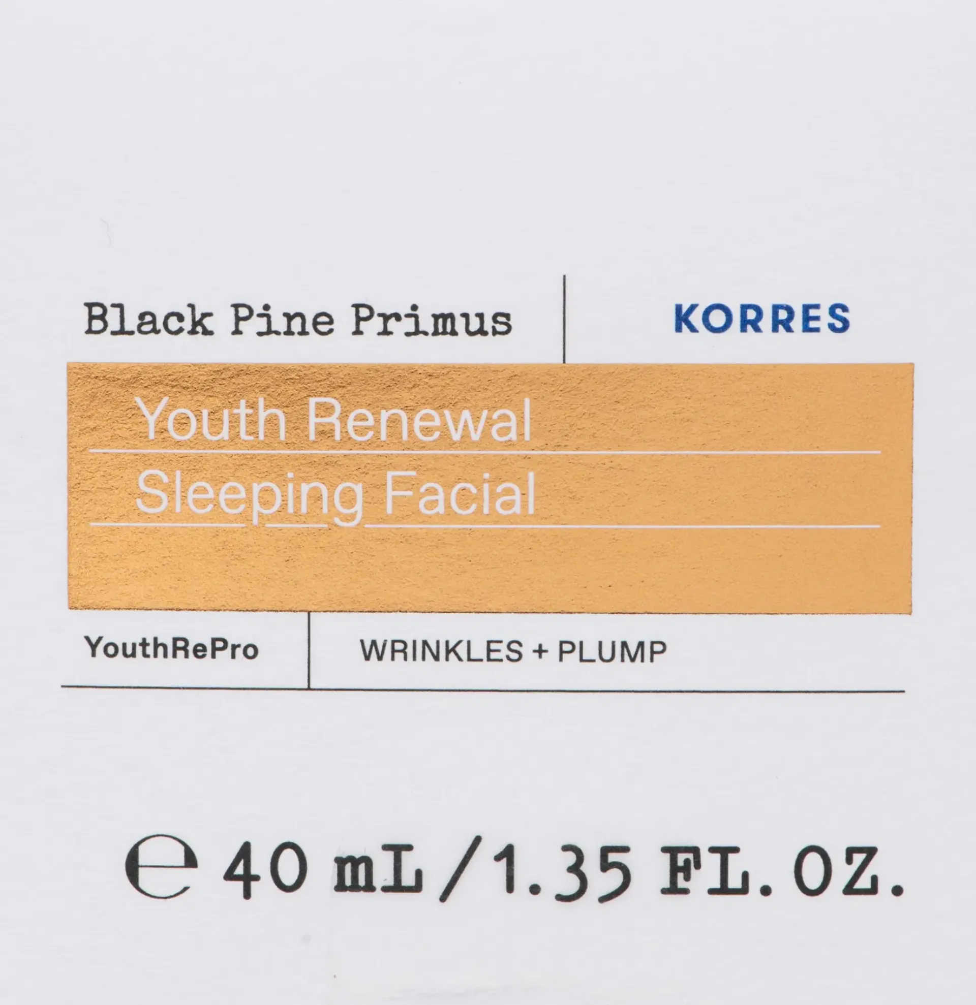 Korres Kasvojenhoito<Black Pine Primus Youth Renewal Sleeping Facial yön yli hoitonaamio 40 ml