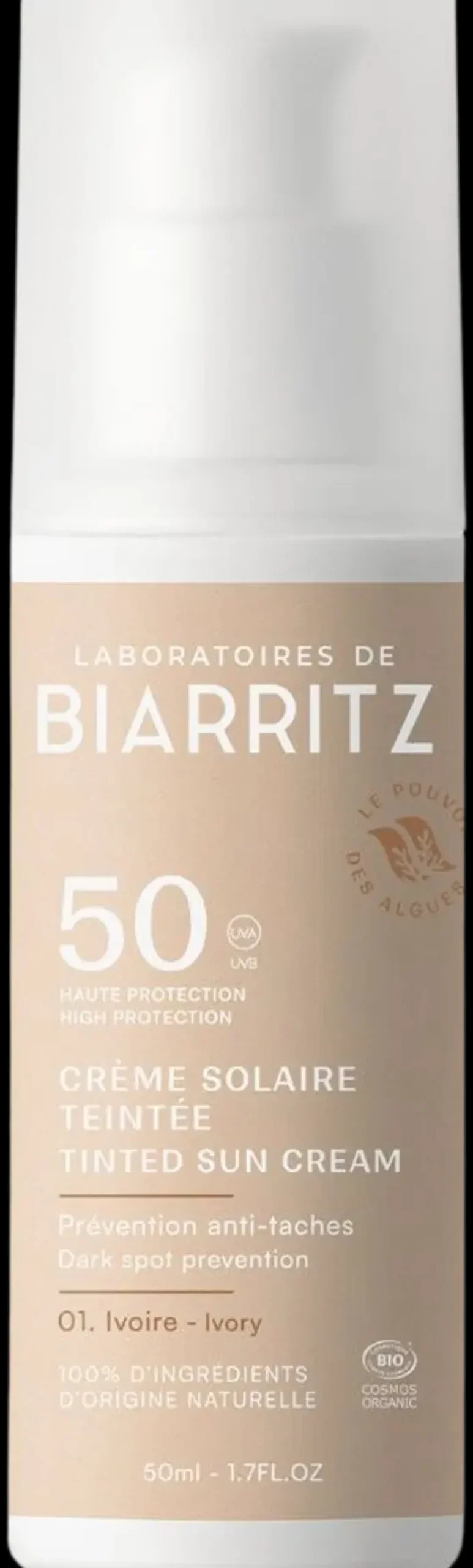Laboratoires De Biarritz Ihonhoito|Aurinkotuotteet<Sävyttävä aurinkovoide kasvoille SPF50 Ivory 50ml