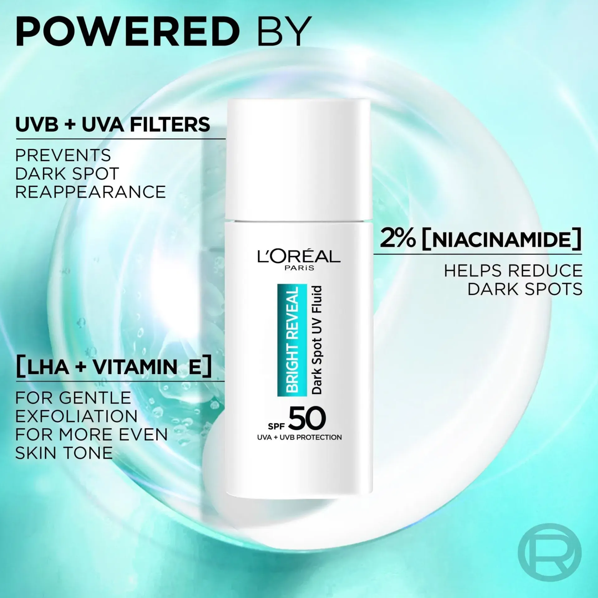 L'Oréal Paris Kasvojenhoito<Bright Reveal Niacinamide Dark Spot UV Lotion SK 50+ päivävoide 50ml