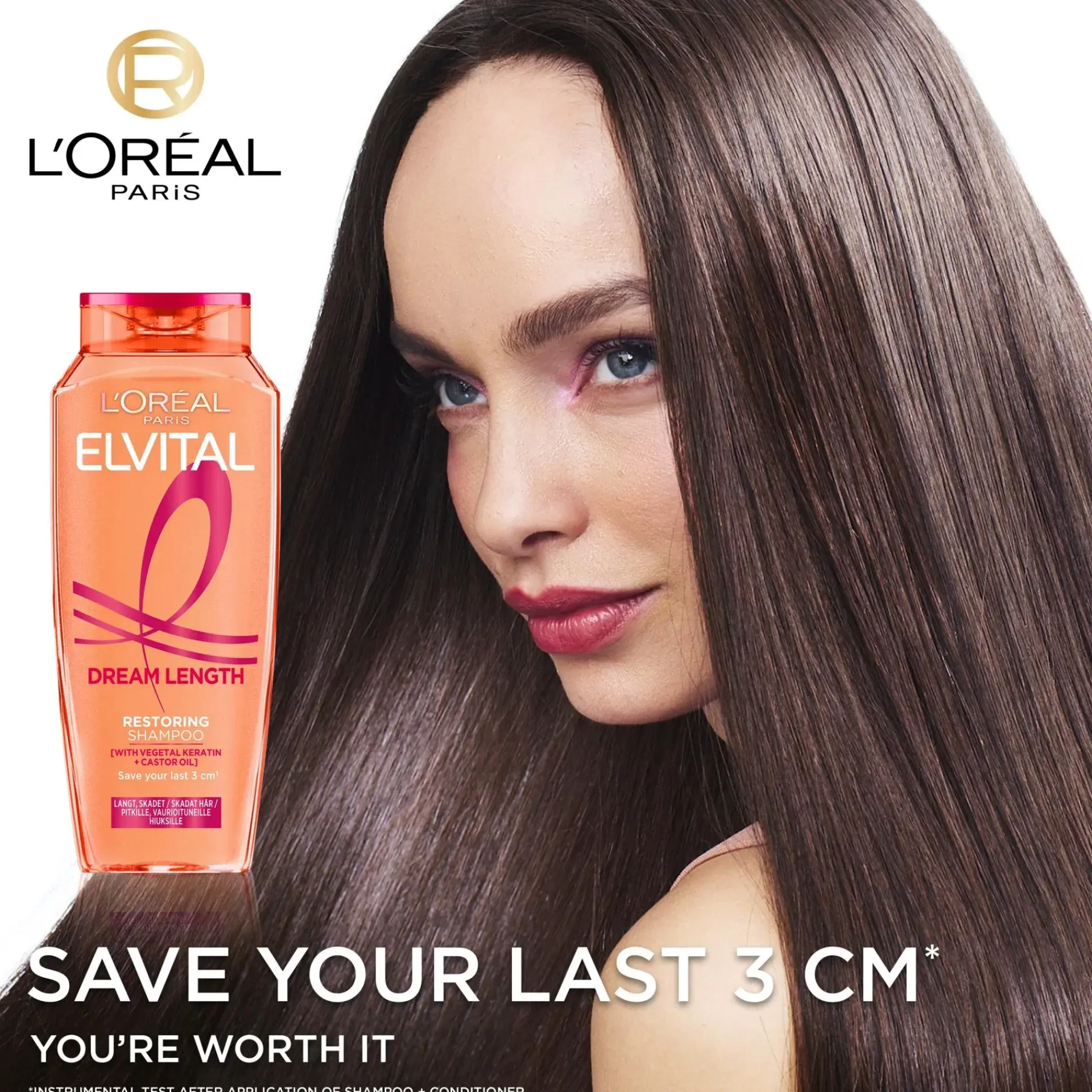 L'Oréal Paris Shampoot<Elvital Dream Length Restoring shampoo pitkille, vaurioituneille hiuksille 250ml