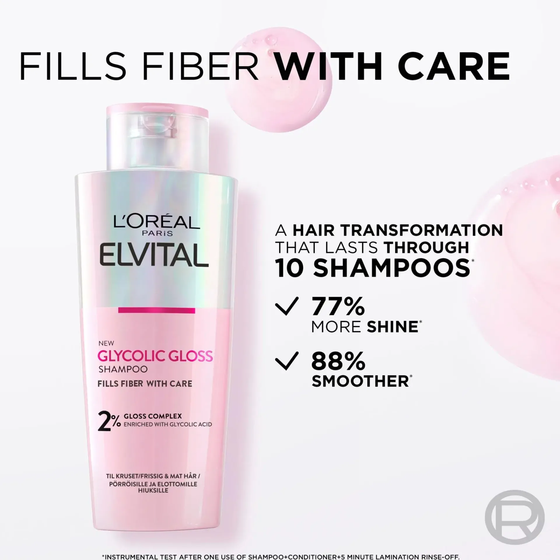 L'Oréal Paris Shampoot<Elvital Glycolic Gloss shampoo kiillottomille hiuksille 200ml