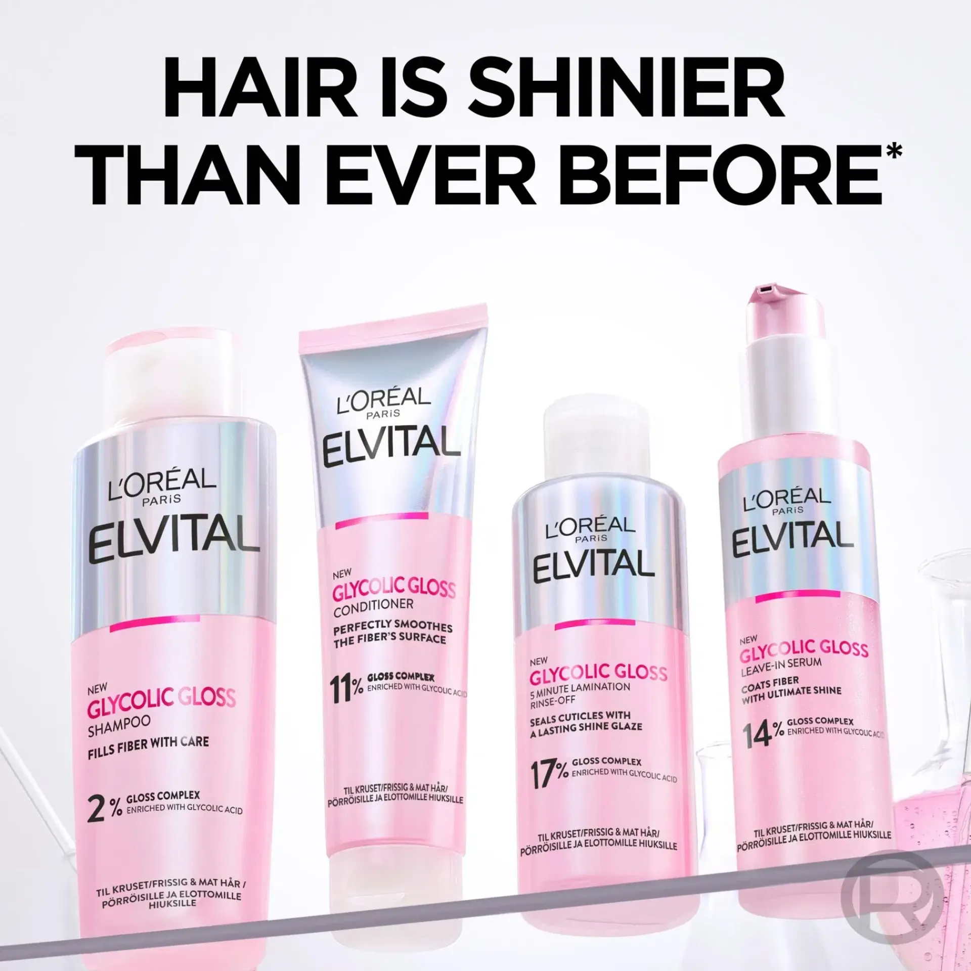 L'Oréal Paris Shampoot<Elvital Glycolic Gloss shampoo kiillottomille hiuksille 200ml