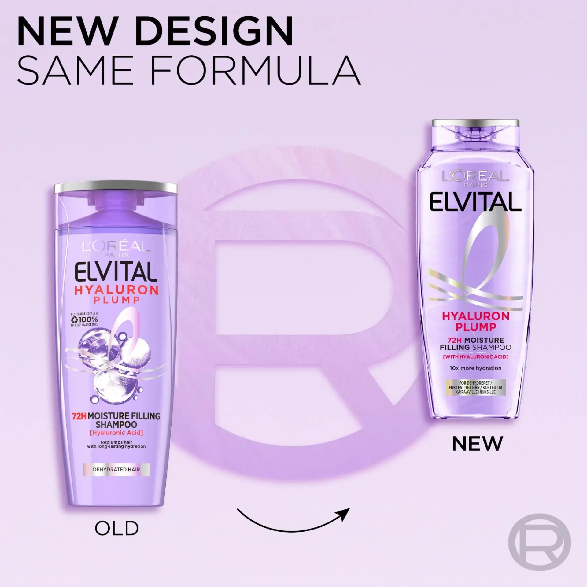 L'Oréal Paris Shampoot<Elvital Hyaluron Plump shampoo kosteutta kaipaaville hiuksille 250ml