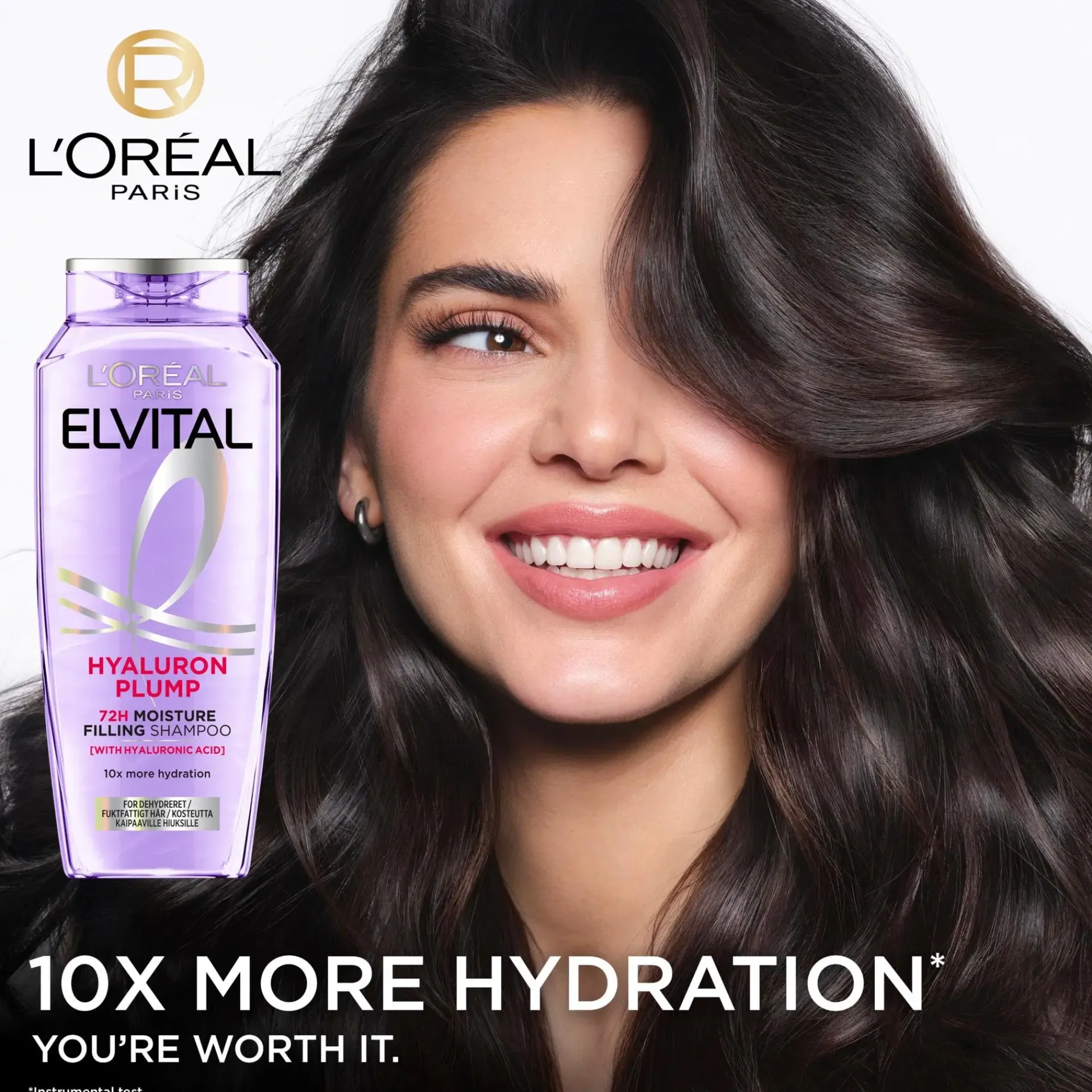 L'Oréal Paris Shampoot<Elvital Hyaluron Plump shampoo kosteutta kaipaaville hiuksille 250ml