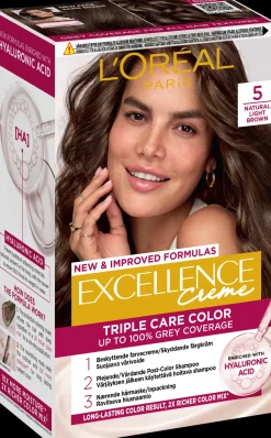 L'Oréal Paris Hiusvärit<Excellence Creme 5 Natural Light Brown Ruskea kestoväri 1kpl
