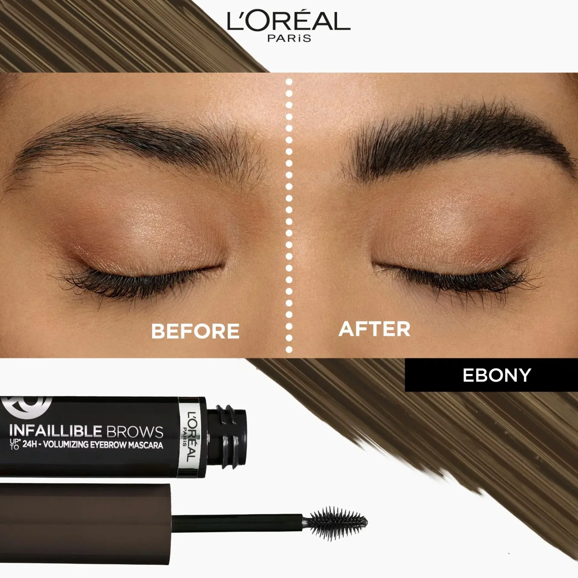 L'Oréal Paris Silmämeikit<Infaillible Brows 24H Volumizing Mascara 1.0 Ebony kulmamaskara 5ml