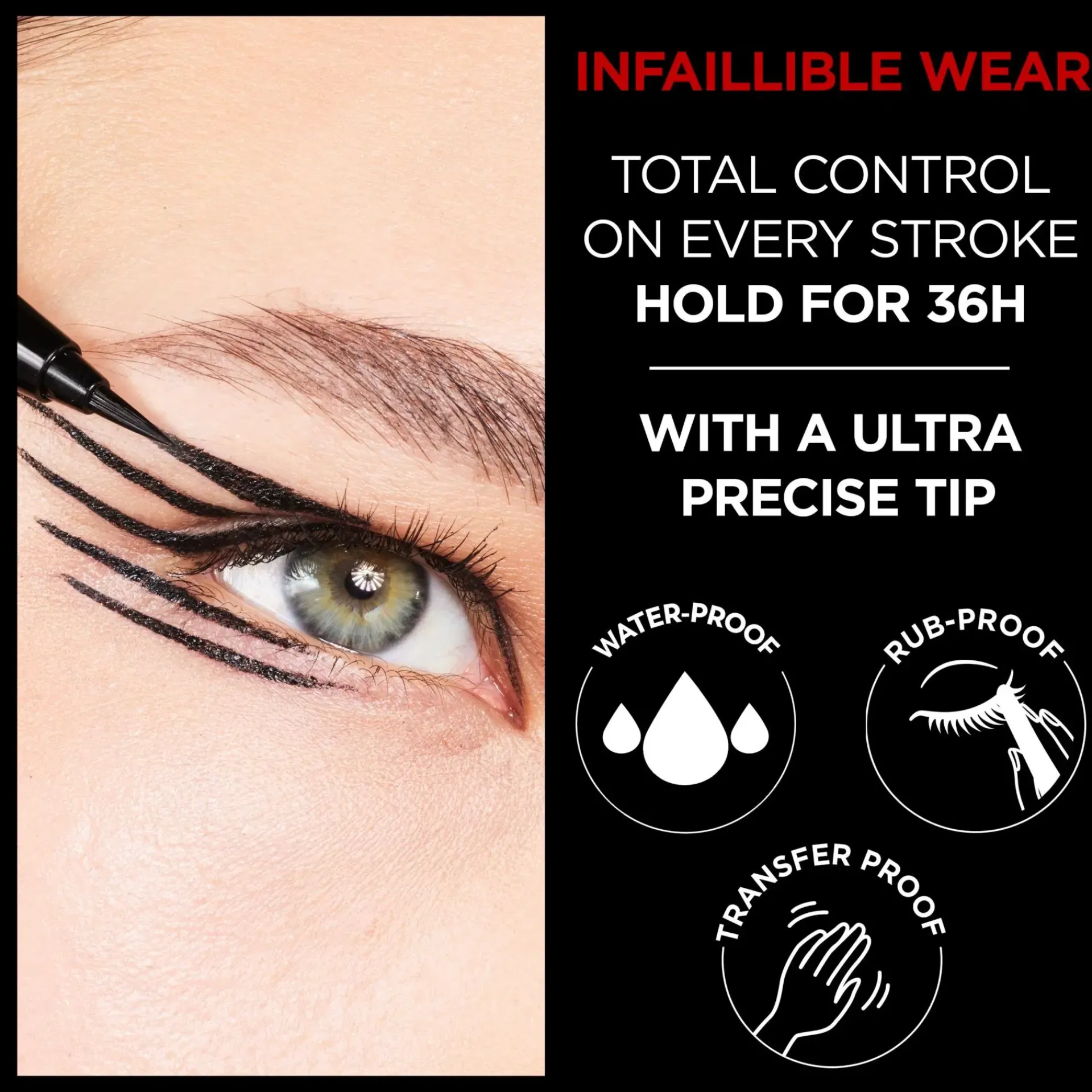 L'Oréal Paris Silmämeikit<Infaillible Grip 36H Micro-Fine eyeliner nestemäinen silmänrajausväri 0,4g