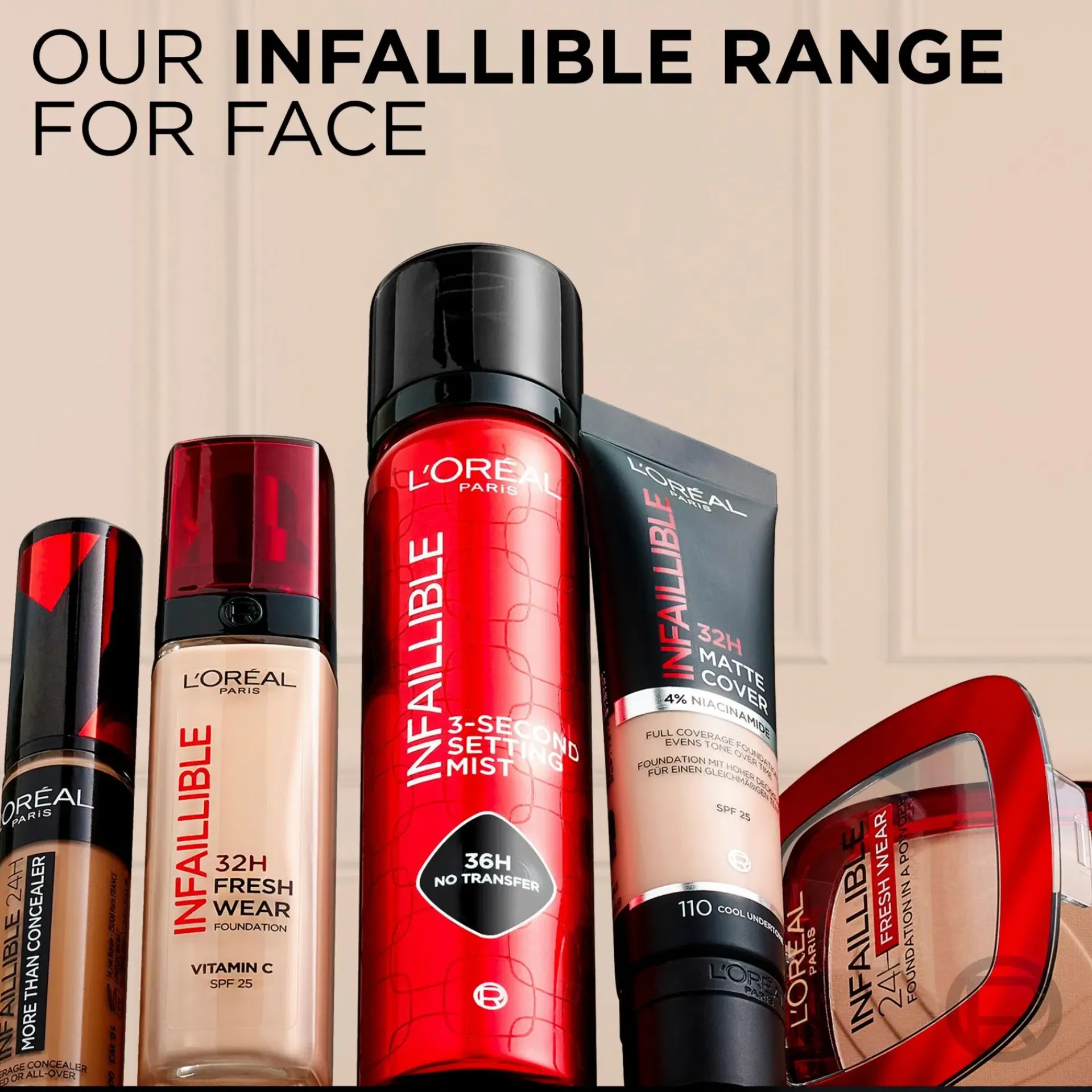 L'Oréal Paris Kasvomeikit<Infaillible 24H Fresh Wear meikkipuuteri 9 g