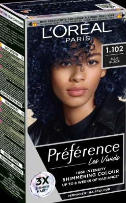 L'Oréal Paris Hiusvärit<Préférence Vivid Colours Blue Black intensiivinen kestoväri 1kpl