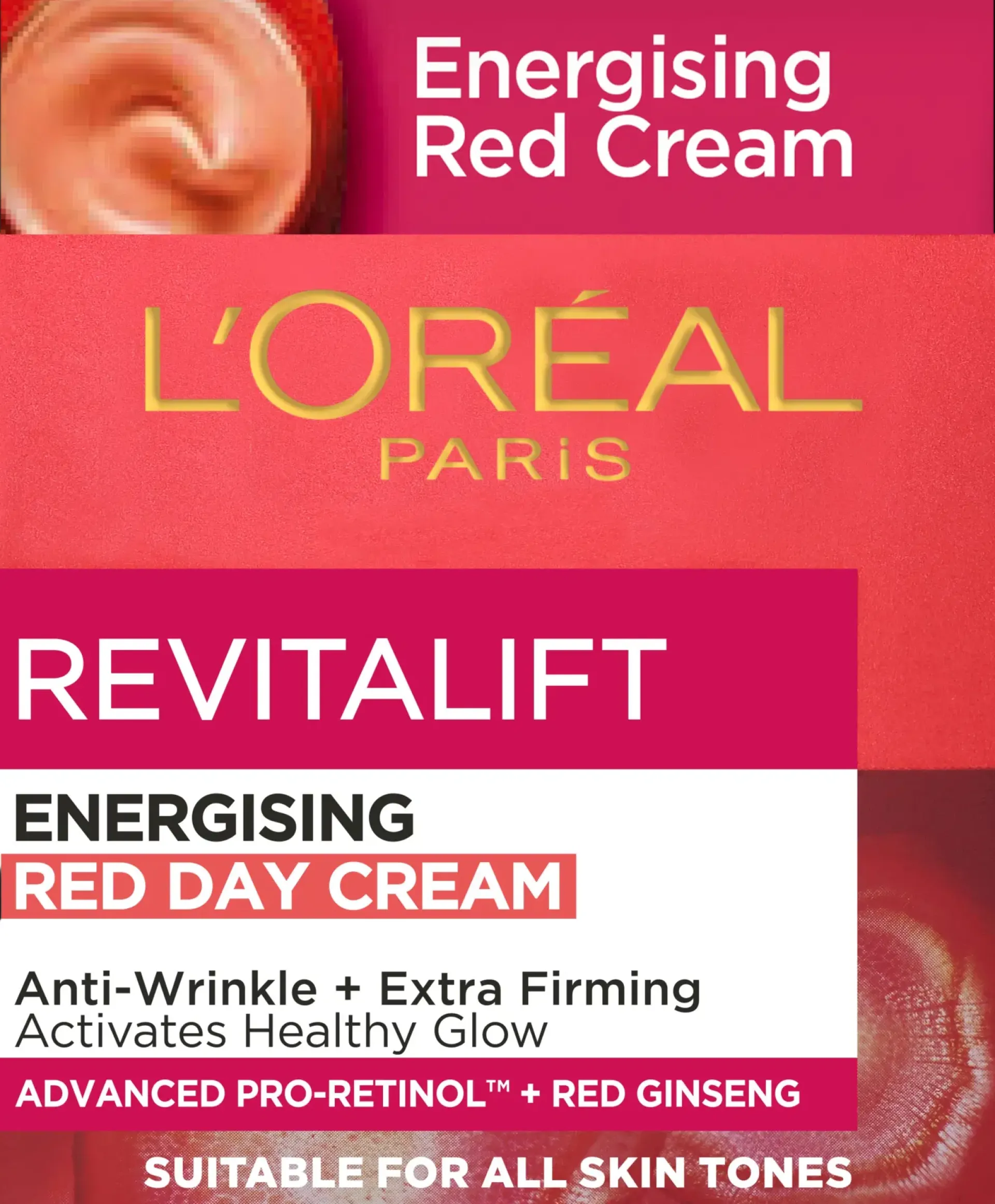 L'Oréal Paris Ihonhoidon Tehoaineet|Kasvojenhoito<Revitalift Energisoiva punainen anti-age päivävoide 50ml