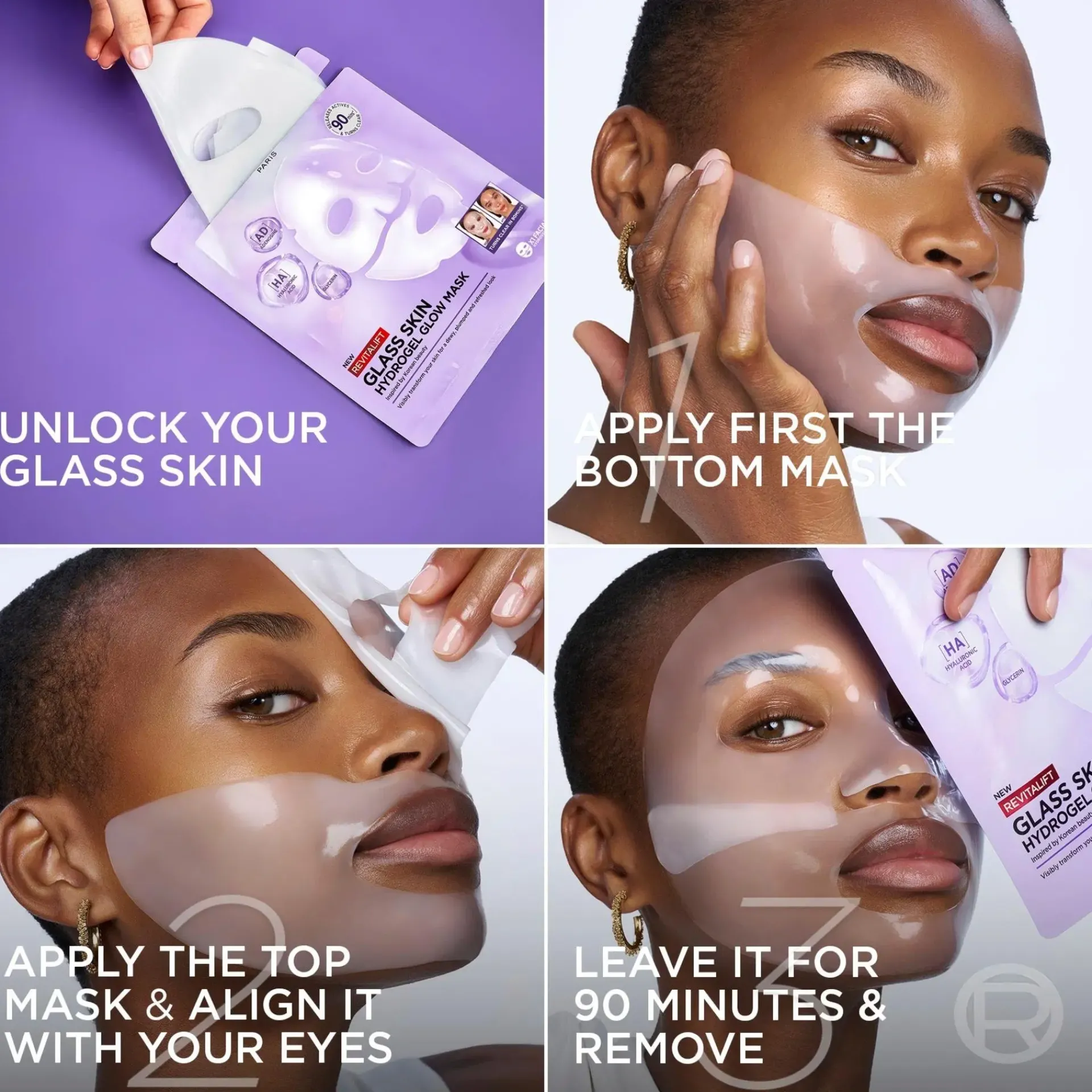 L'Oréal Paris Kasvojenhoito<Revitalift Filler Glass Skin Kangasnaamio 1pcs
