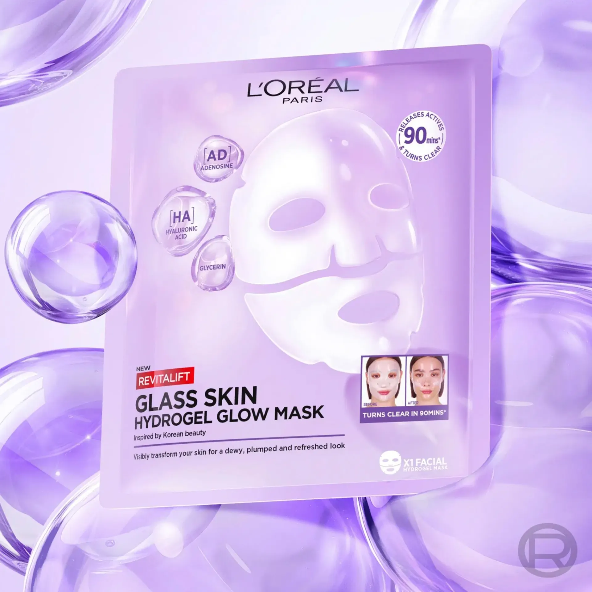 L'Oréal Paris Kasvojenhoito<Revitalift Filler Glass Skin Kangasnaamio 1pcs